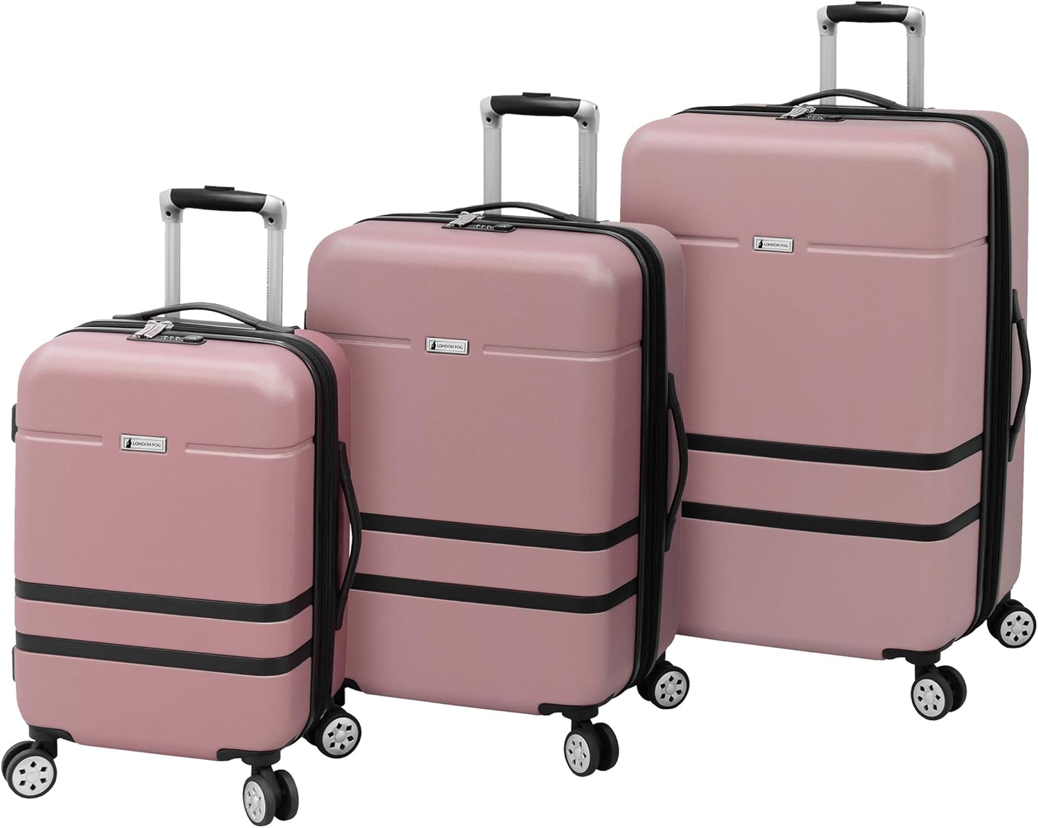 LONDON FOG Southbury Ii Hardside Spinner Luggage, blush, 3 Piece Set