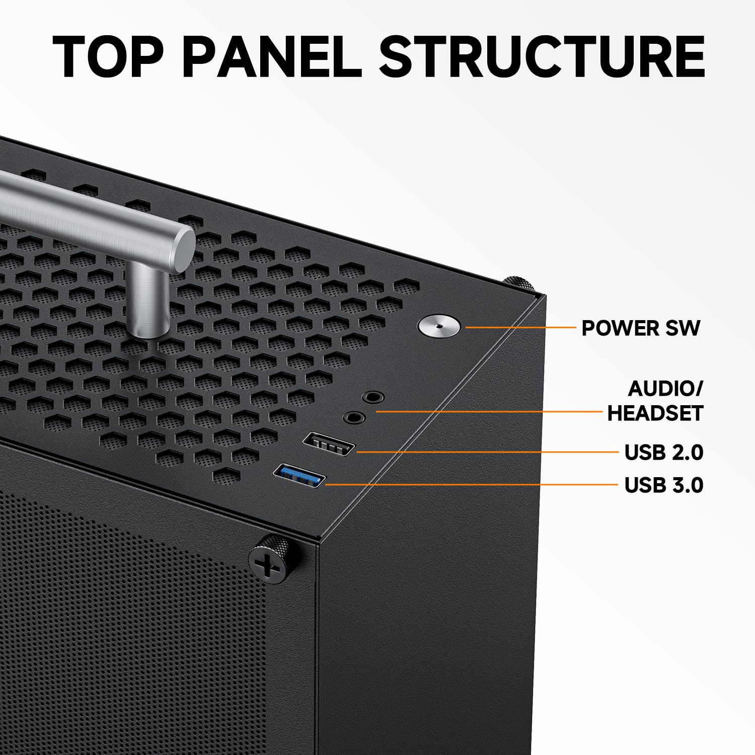 Custodia per PC Mini ITX, custodia per computer con fattore di forma ridotto - Metalfish T60 nero