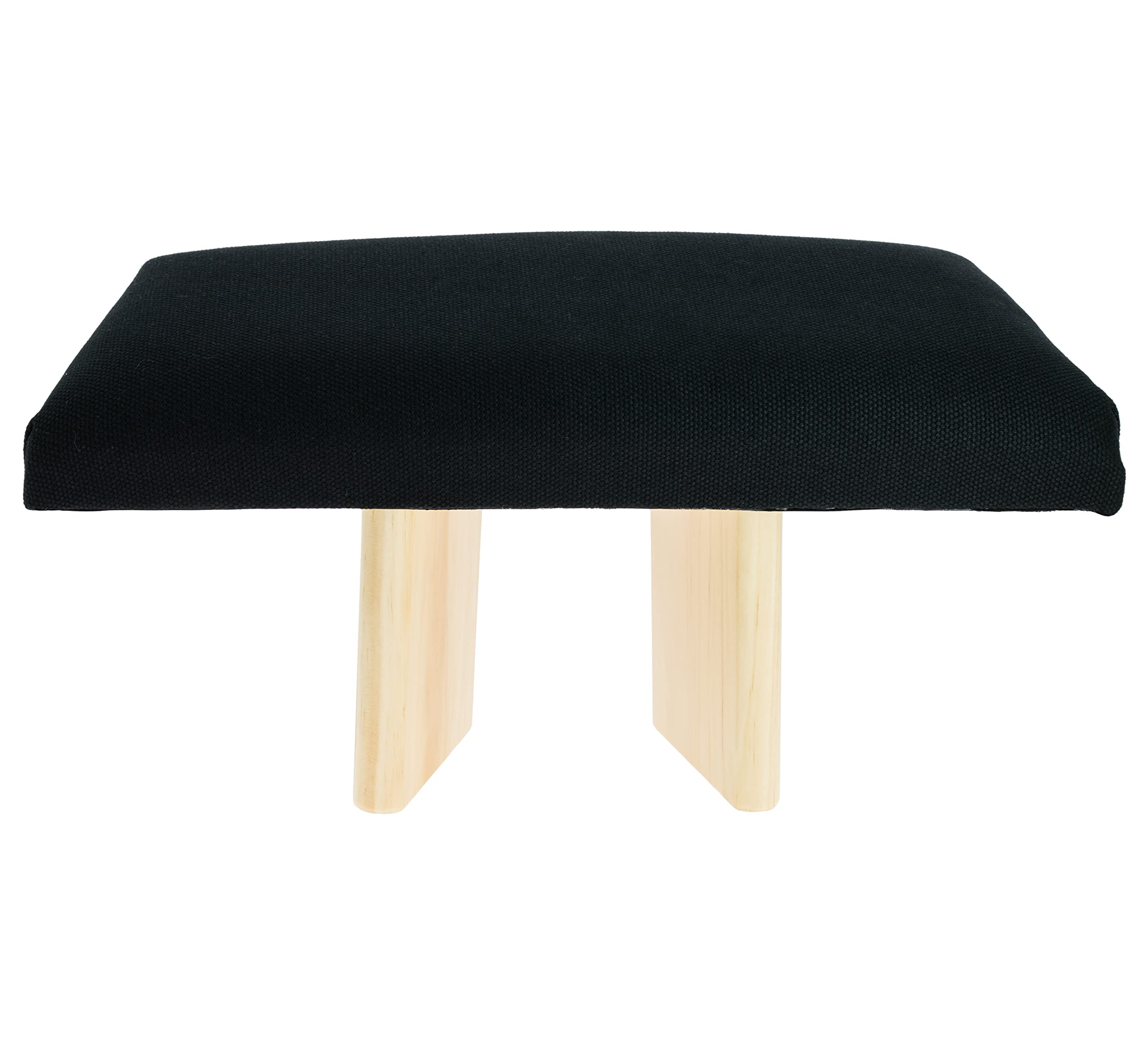 Banqueta de Meditación Acolchada Negra, 44 x 17 cm