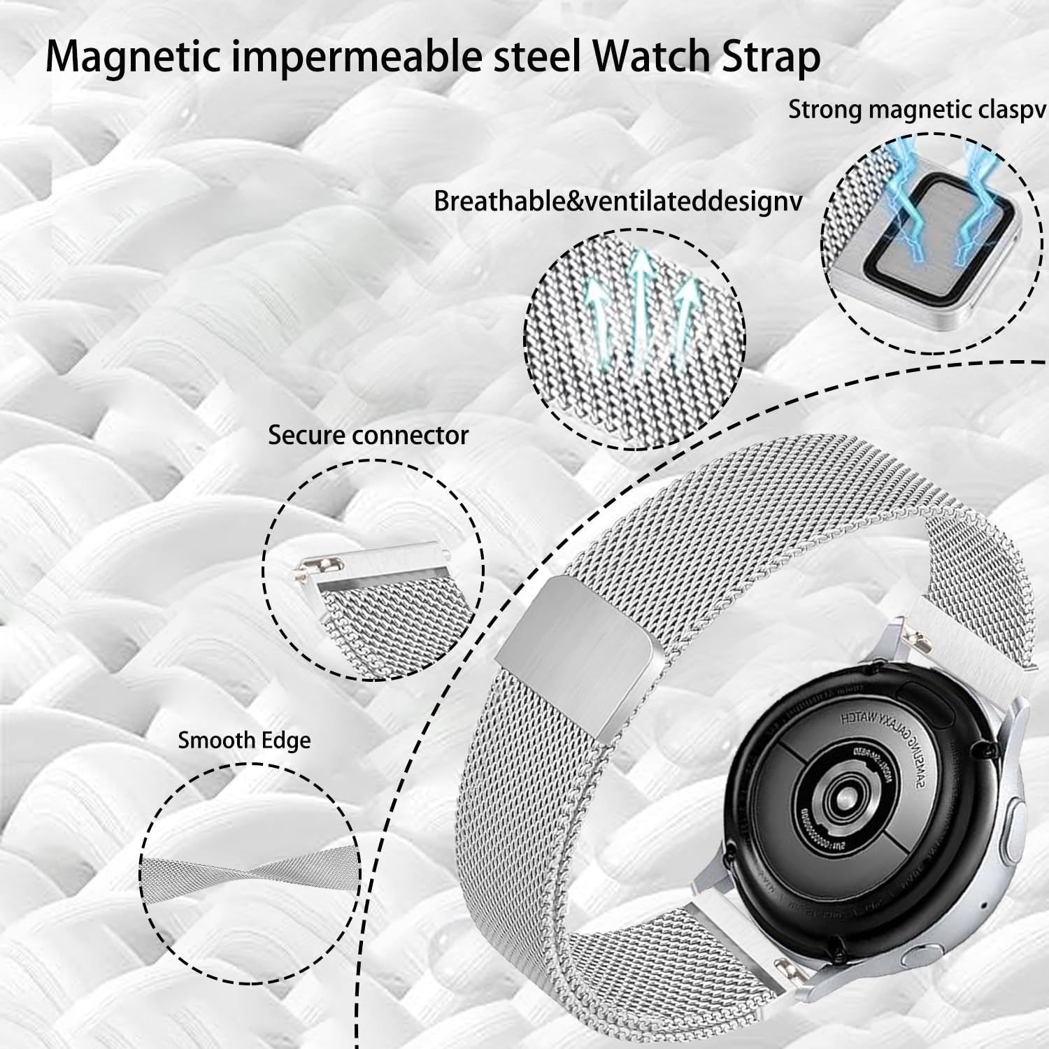 18mm 19mm 20mm 22mm Pasek ze stali nierdzewnej o szerokości do zegarka Garmin/Galaxy/Amazfit/Huawei, uniwersalny Pasek zamienny.