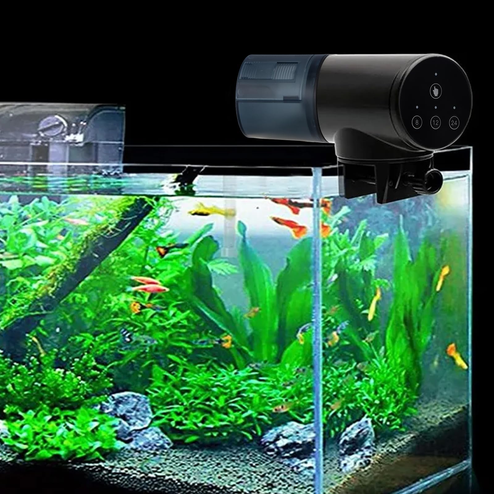 Alimentador Automático para Peces de Acuario a Batería, 200ml Gran Capacidad Dispensador Comida a Prueba de Humedad