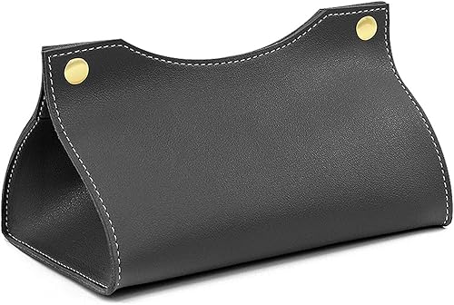 Funda para caja de pañuelos de cuero, organizador de caja de pañuelos de cuero para mesa de sala de estar, caja de almacenamiento de pañuelos de