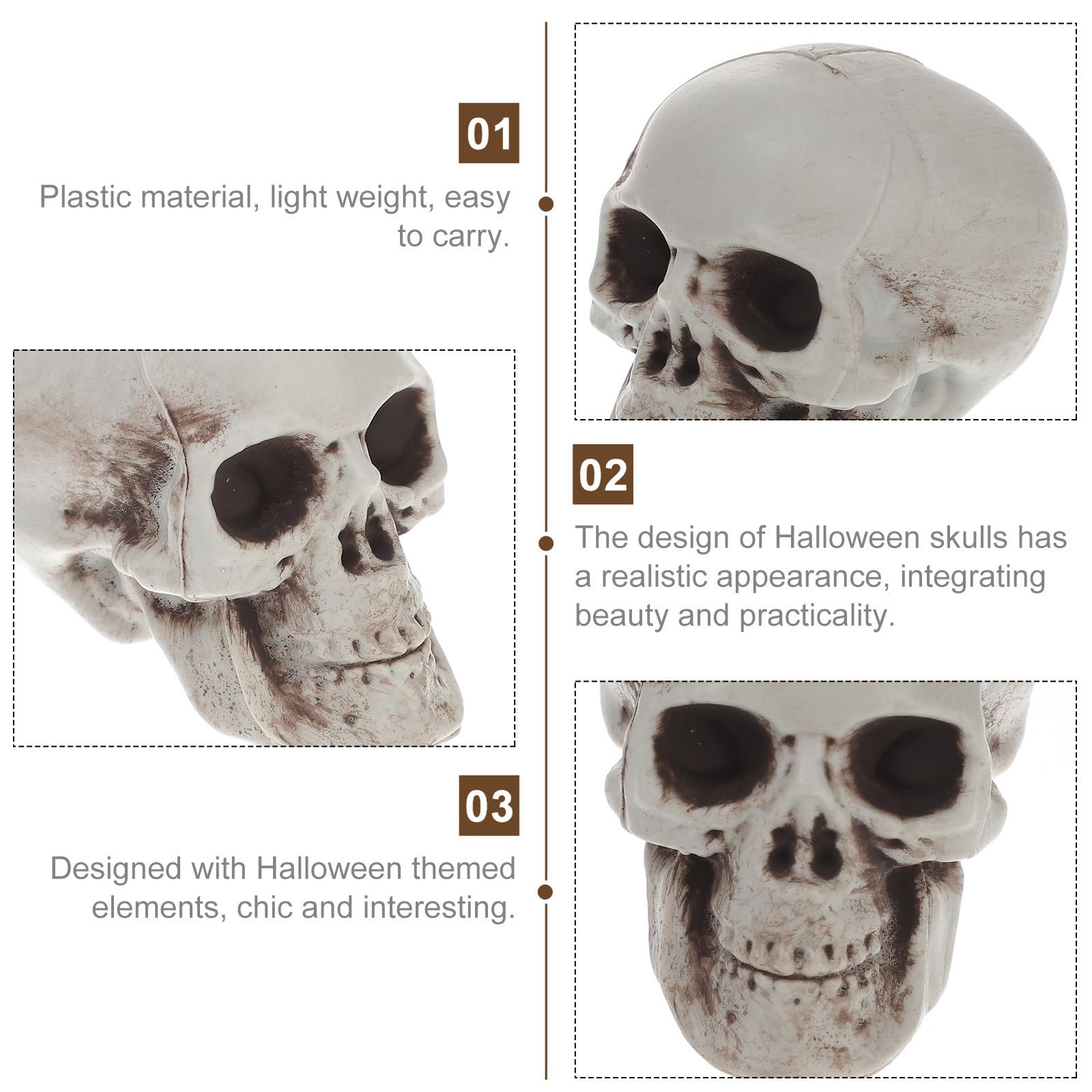 Uonlytech 48 Stck. Realistischer Totenkopf Kunststoff Kopf