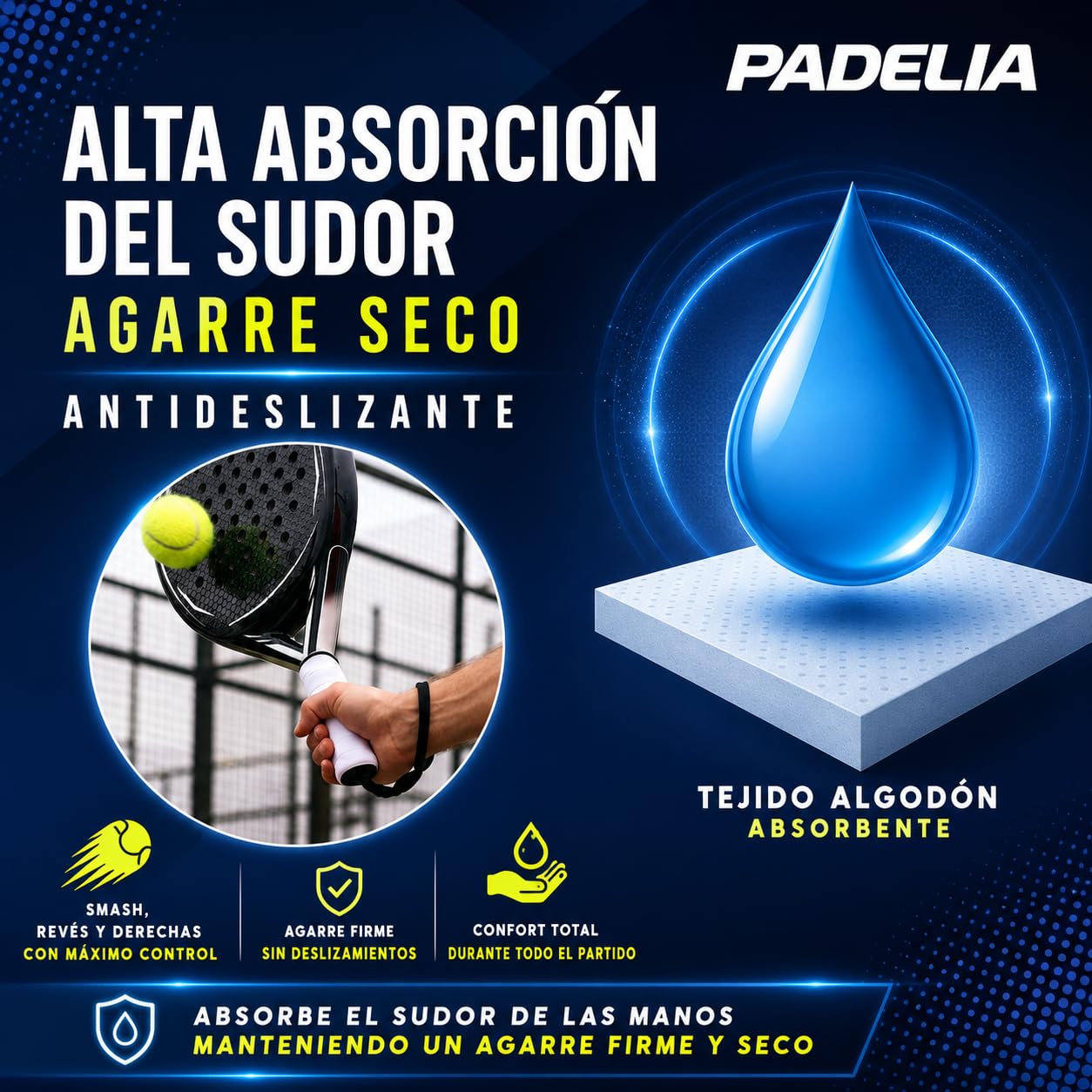 Overgrips Padel Ultra Adherentes Grip Absorbente Overgrip Resistente Pack 6 Unidades
