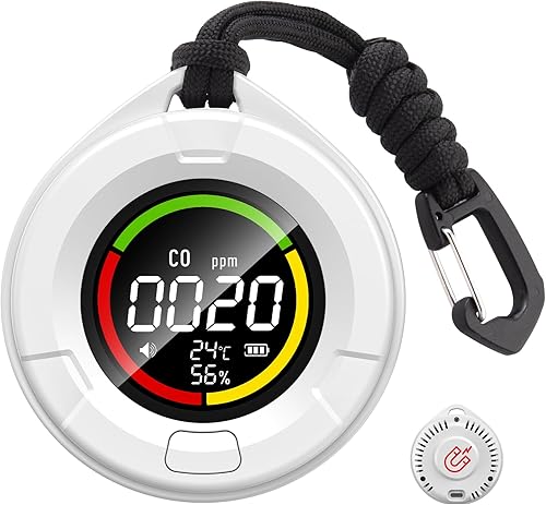 Chtoocy Detector de monóxido de carbono portátil para viajes, mini detector de monóxido de carbono y humo, detector de CO de alerta segura, para
