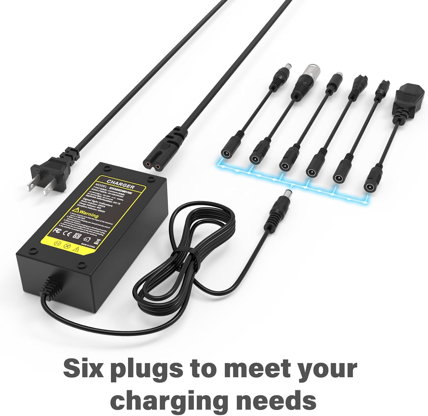 29.4V 2A Fast charger 7 in 1 Universal Pluvies for 24v 25.2v 25.9 V 7 lithium batteries, replacement of the razor charger, jetson, travel, gotrax, nine 6 71+9SfWaUqL. AC SL1500