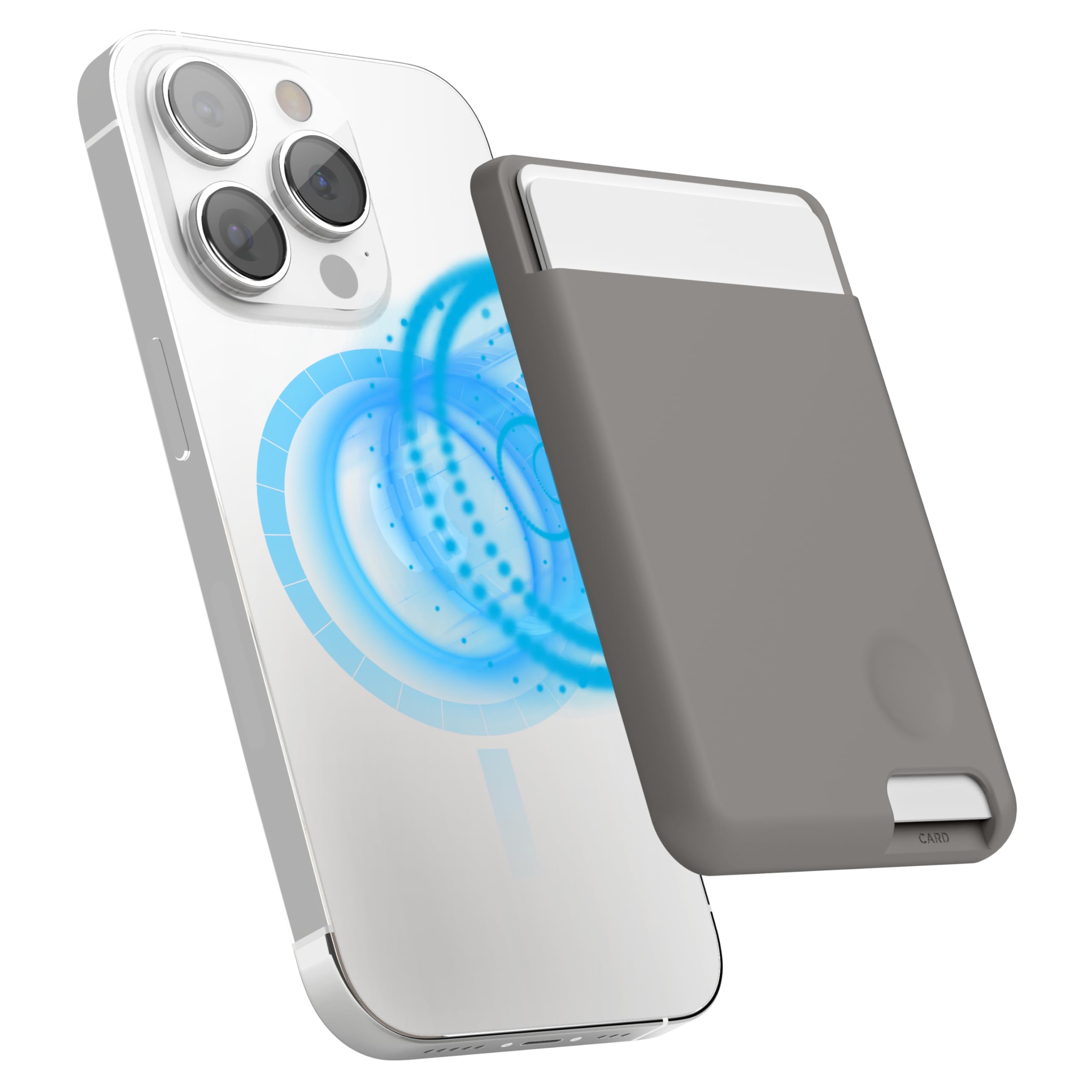 elago Magnetic Wallet Card Holder 2-Cards Compatible with MagSafe for iPhone 17/16/15/14/13/12 Series - Secure Phone Wallet, Long Last Silicone, Scratch and Damage Protection (Medium Gray)