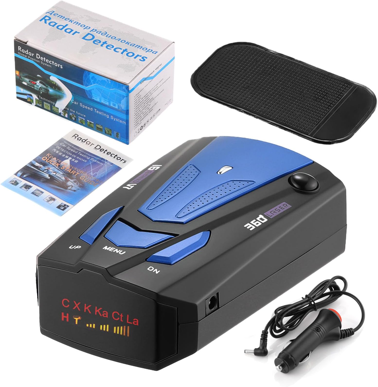 Mcflash Speed Camera Detector, Mcflash Radar Detector, Mcflash Speed Camera Detection with 360 Degree Protection Voice Alerts and and Speed Camera Alerts Vehicle (Blue)