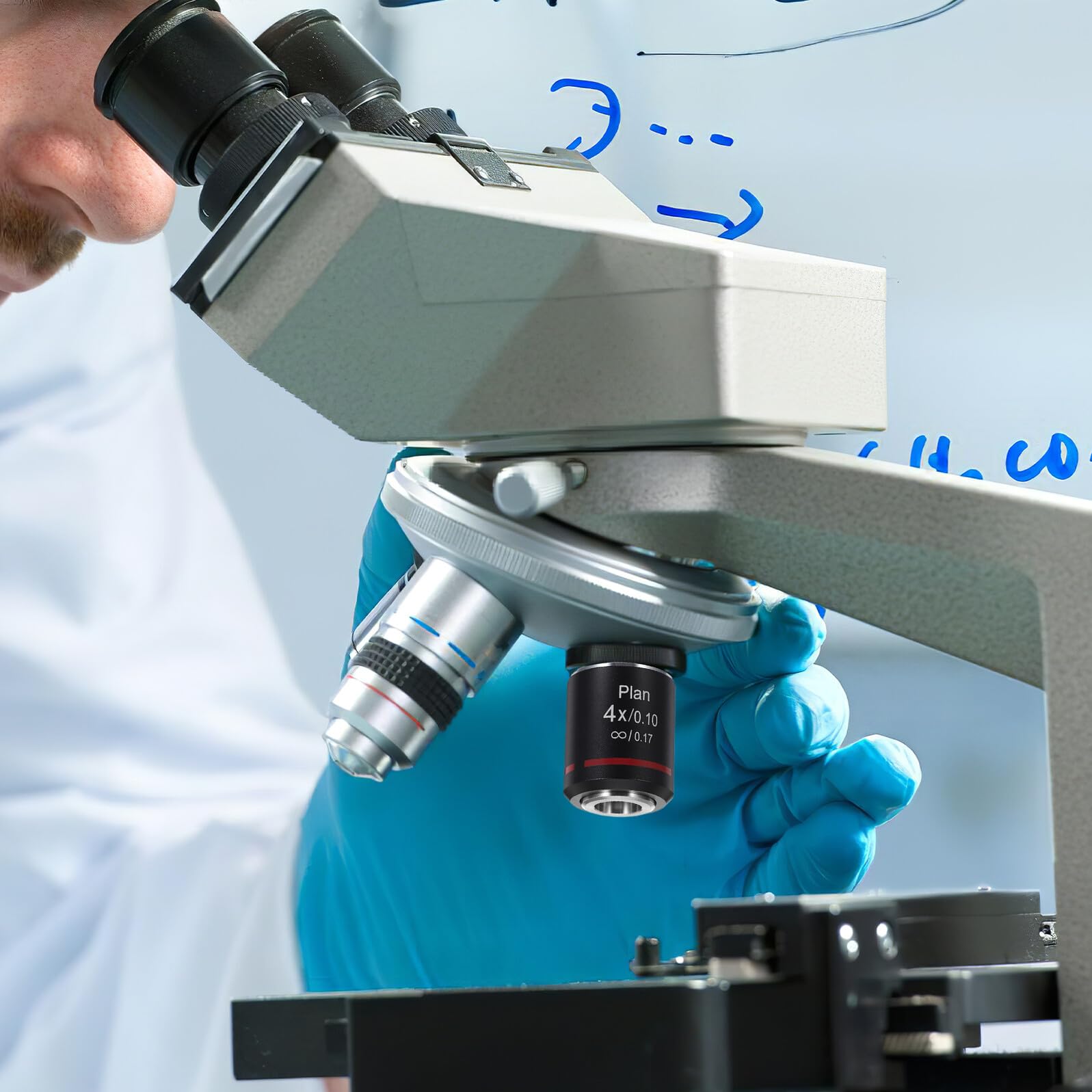 Plan Obiektyw Do Mikroskopu Biologicznego Odległość Robocza Soczewka Powiększająca Do Badań Laboratoryjnych Edukacji i Obserwacji Mikroskopowych