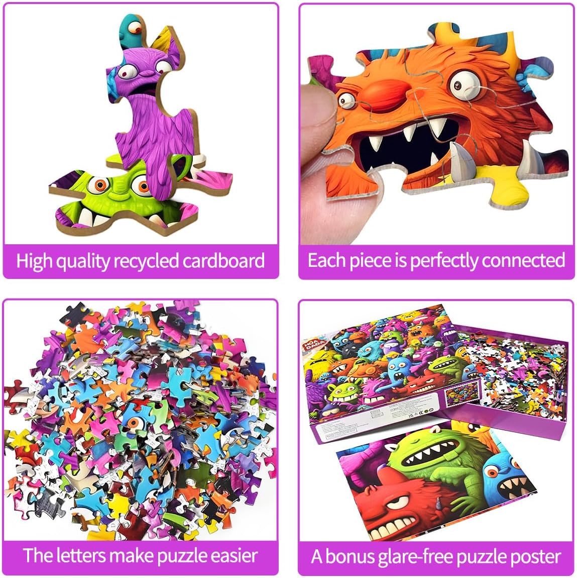 Jigsaw Puzzles for Adults 1000 Piece Puzzle for Adults 1000 Pieces Puzzle 1000 Pieces-Crazy Colorful Monsters