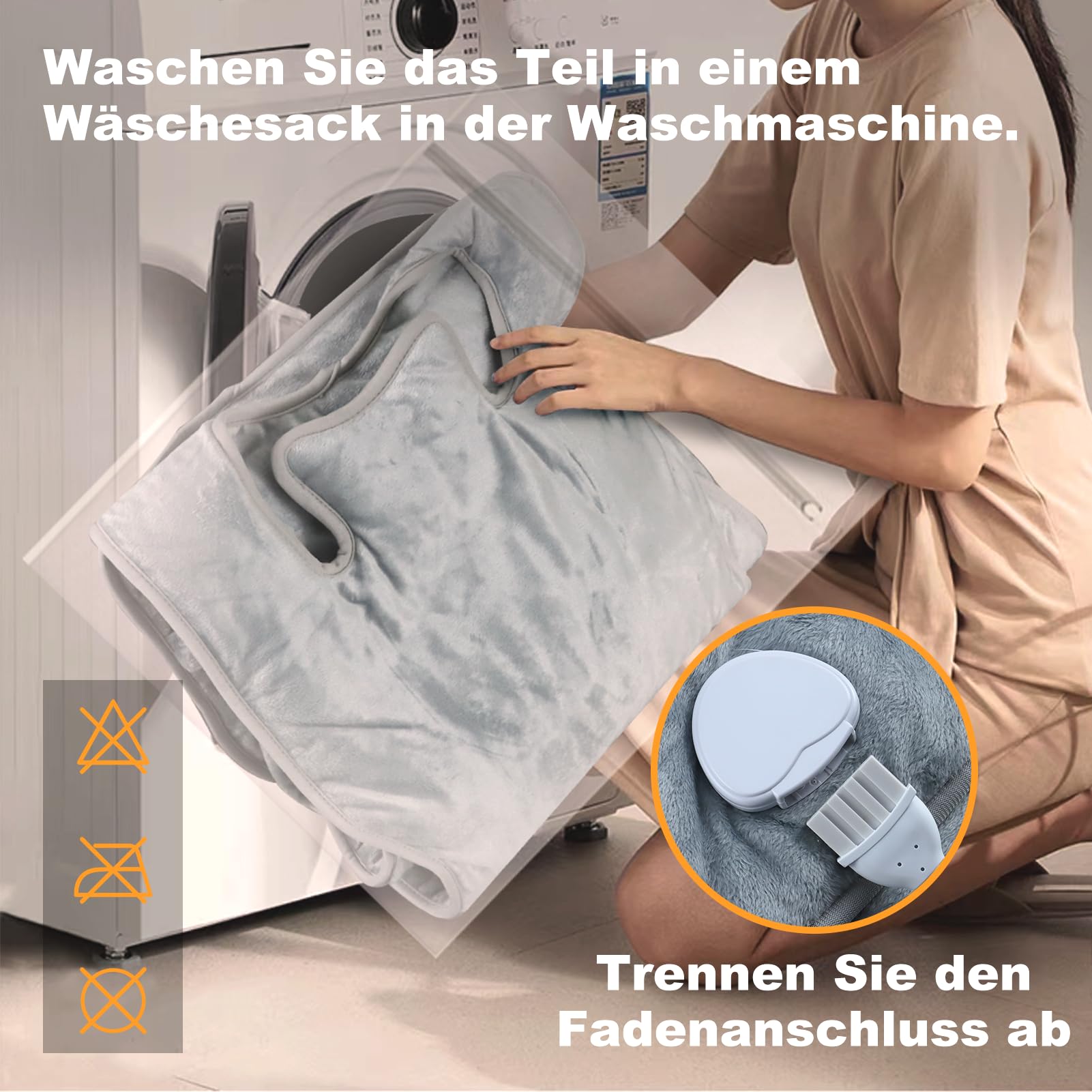 Almohadilla Térmica Ajustable para Espalda Cuello Hombros, 6 Niveles de Calor, 4 Temporizadores de Apagado Automático, Lavable a Máquina, Portátil con Ajuste Seguro