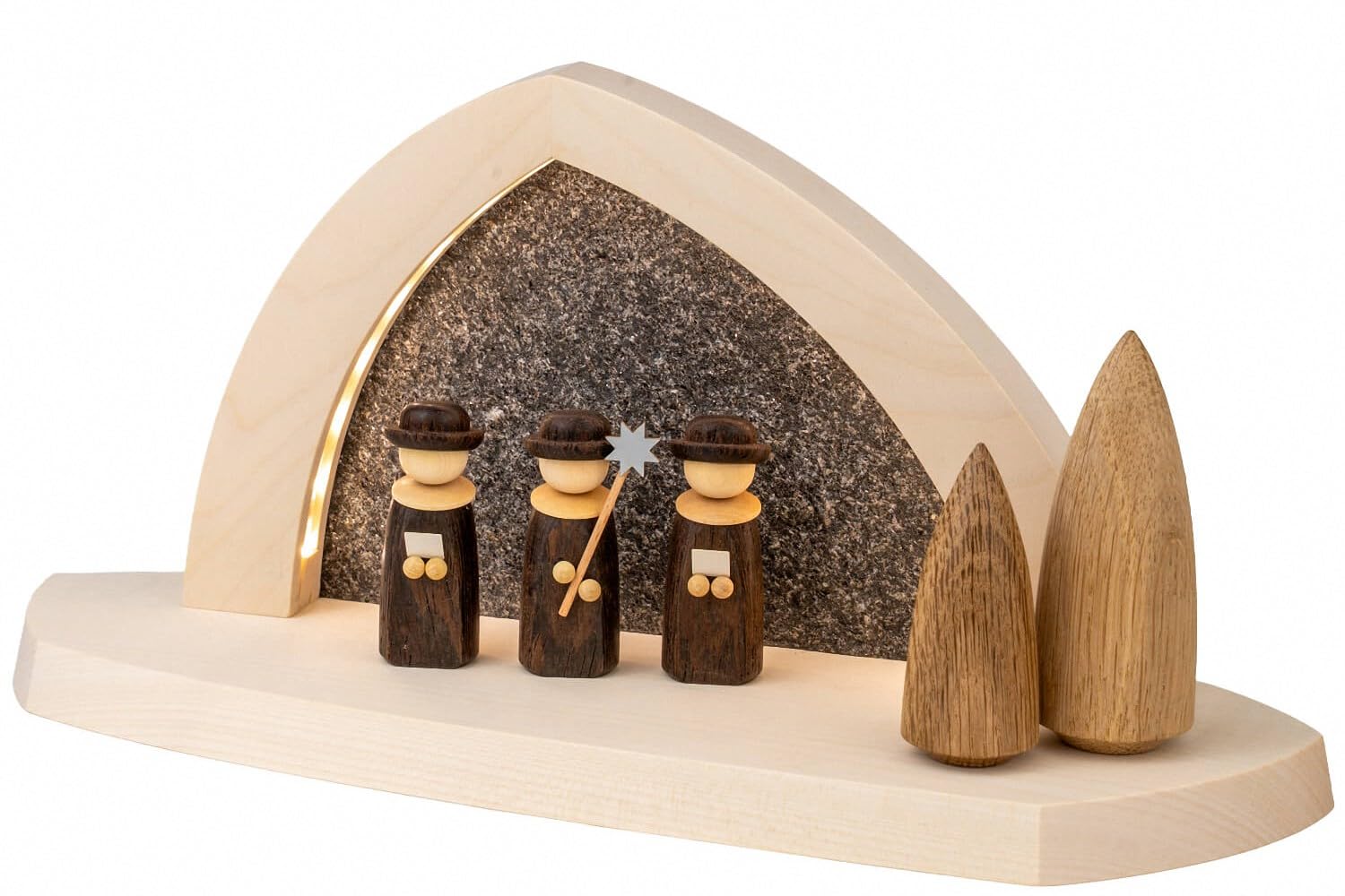 Arche rocheuse LED Seiffen en bois pour une déco de Noël durable
