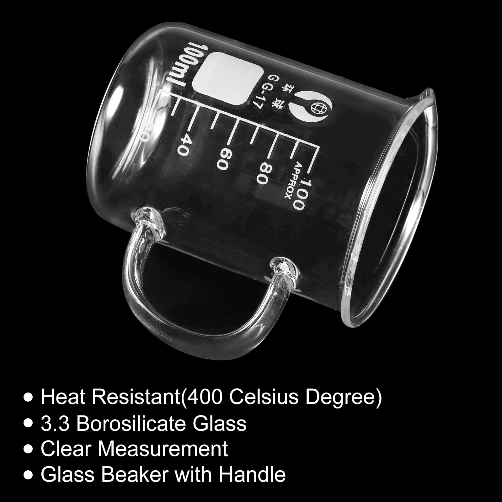 3 Becher In Vetro Borosilicato Da 25 Ml - Con Scala Graduata Per Laboratorio O Cucina - Foto 5