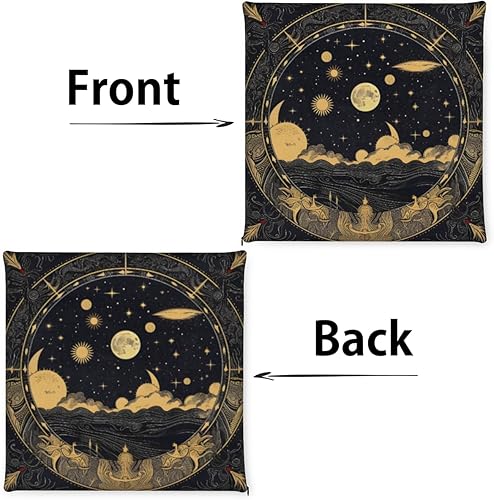 Miniatura 6 de Bardic Chair Cushion 1 Pack Ethnic Moon Pattern Memory Foam Seat Cushion Ethnic Painted Removable Square Chair Pads for Kitchen Dining Office Chairs