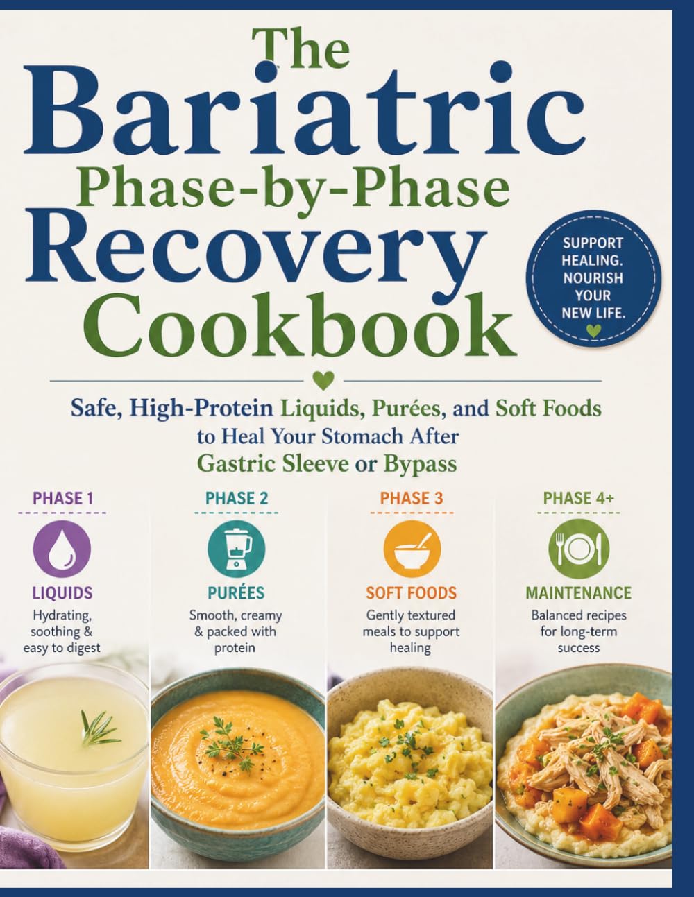 The Bariatric Phase-by-Phase Recovery Cookbook: Safe, High-Protein Liquids, Purées, and Soft Foods to Heal Your Stomach After Gastric Sleeve or Bypass