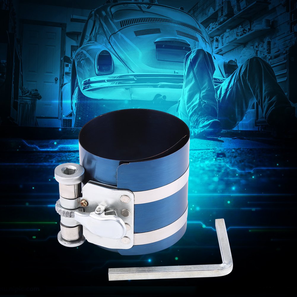 Qii lu Car Engine Piston Ring Compressore Installer Band Ratchet Kit di rimozione Pistone regolabile Installer Pinza 53mm-125mm(3pollici)
