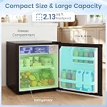 KOTEK 1.7 Cu.Ft Mini Fridge with Freezer (Silver) | Compact Refrigerator with 7-Level Adjustable Thermostat, Reversible Door, Quiet Refrigerator Operation for Bedroom, Office