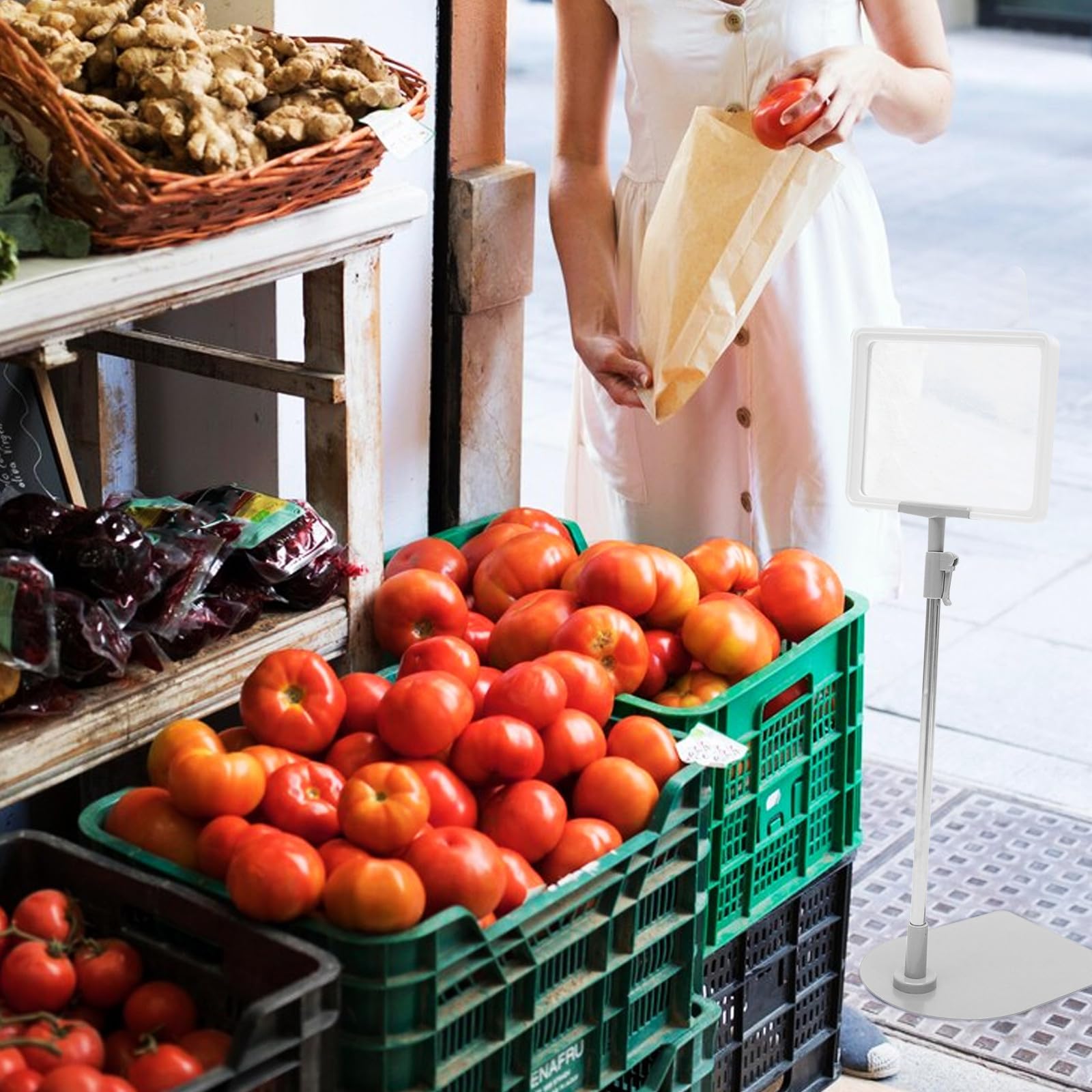 Espositore Prezzi per Cartellini da Banco, Porta Cartellini Riutilizzabile e Leggero per Frutta e Verdura, Utilizzo Versatile in Negozi al Dettaglio e Mercati