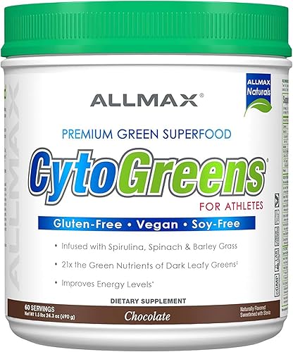 CytoGreens - Superalimento verde prémium para atletas de chocolate - 60 porciones