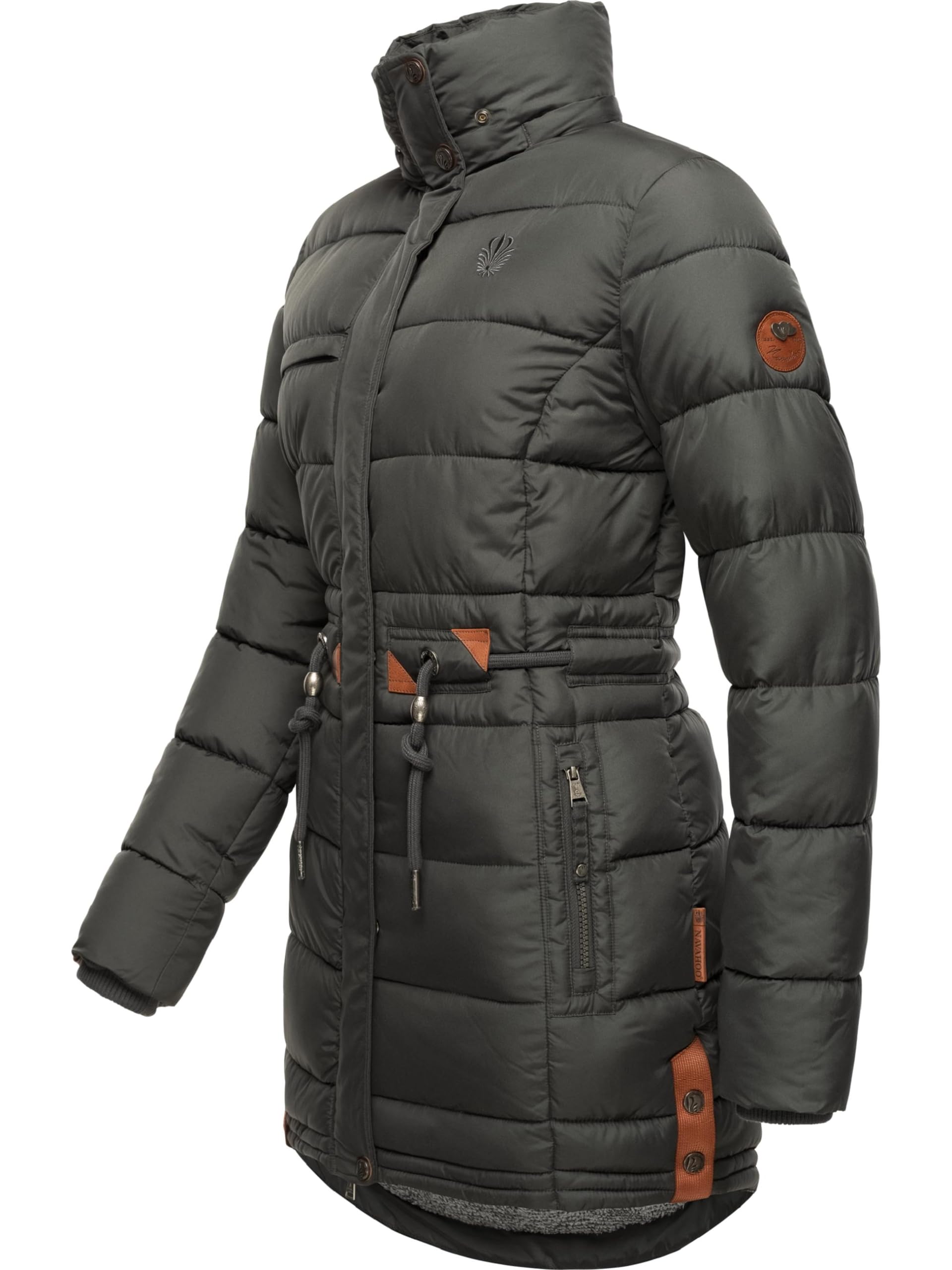 Navahoo Damen Wintermantel Steppmantel Winterjacke Kurzmantel warm gefüttert abnehmbare Kapuze Daliee XS-XXL