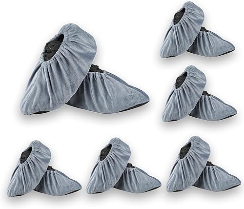 VIJAY SENO 6 pares de fundas reutilizables antideslizantes para zapatos, suaves, lavables, gruesas, fundas de seguridad para botas y zapatos para el