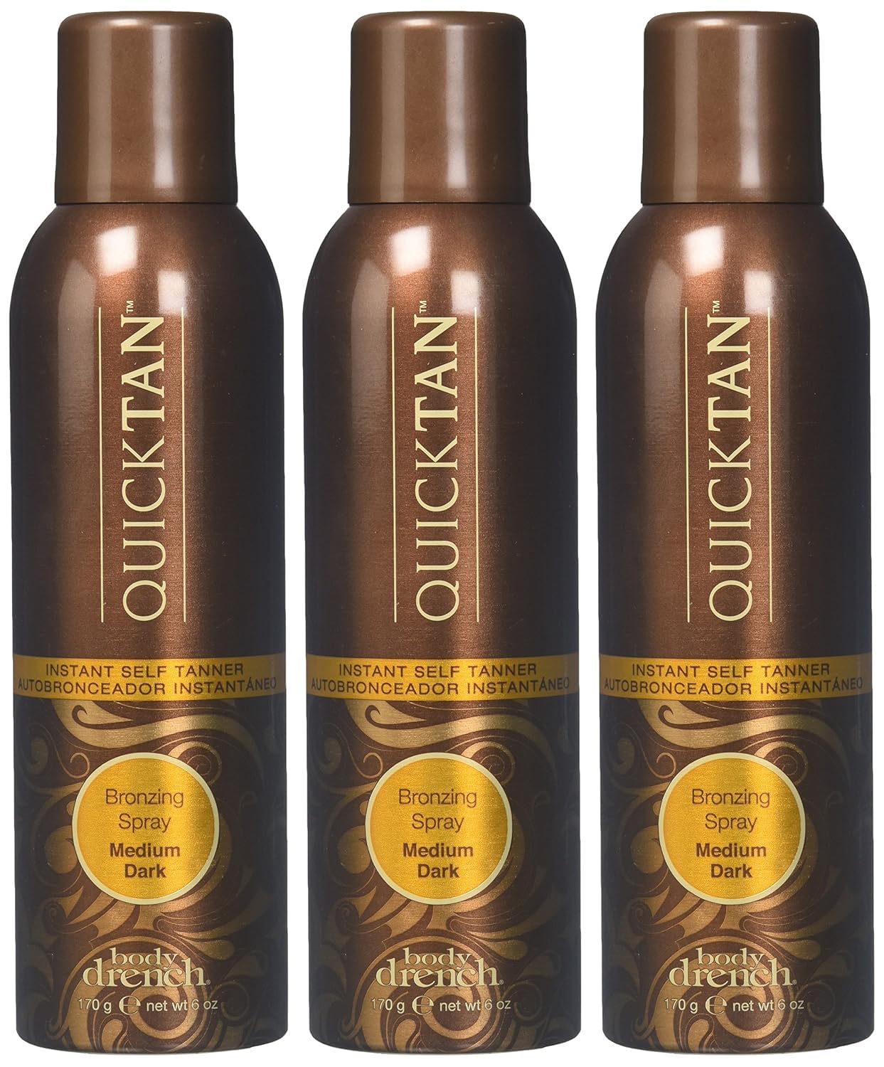 Body Drench QuickTan Bronzing Spray Instant Self Tanner, Medium/Dark, 6 Fl Oz (Pack of 3)-image-38