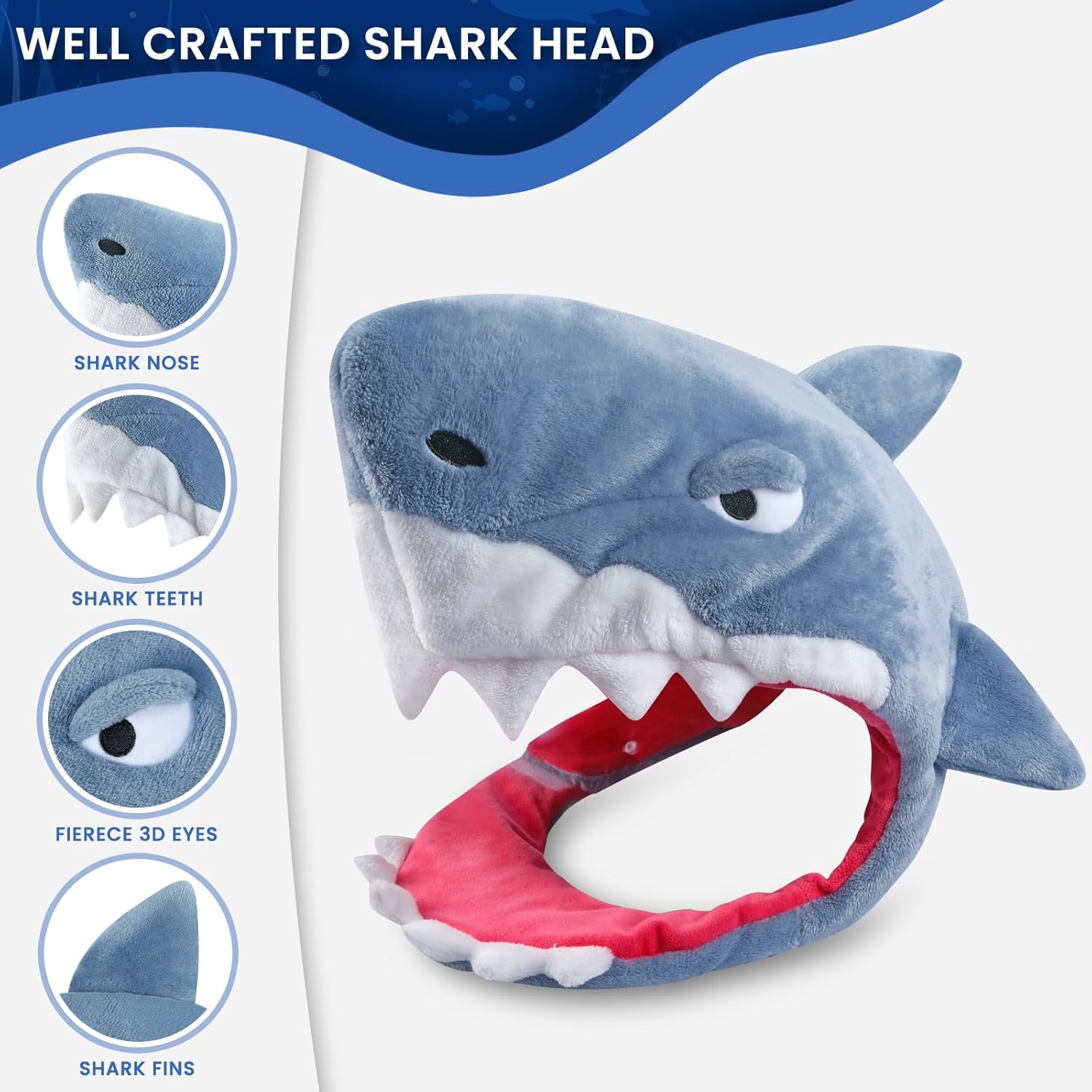 Shark Wearable Blanket Hoodie for Women and Kids, With Premium Soft Cozy Flannel, Detachable Head, Funny & Versatile Throw Wrap With Easy Movement, Shark Gifts for Adults,Oversized