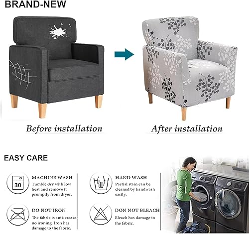 Miniatura 5 de NILUOH Funda elástica para sillón de banquete, 1 pieza, sin tirantes, para sala de estar, protector de muebles para niños, mascotas, colección