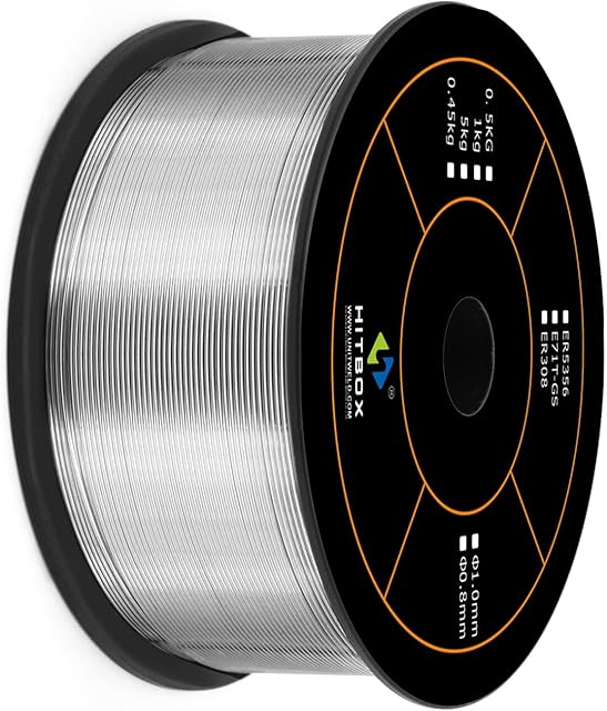 HITBOX 1KG 0.8MM Flux Cored Wires E71T-GS Welding Wire for MIG Welder Welding Wires Without Gas Self Shielded Gasless Welding Wire for Welding Stainless Steel