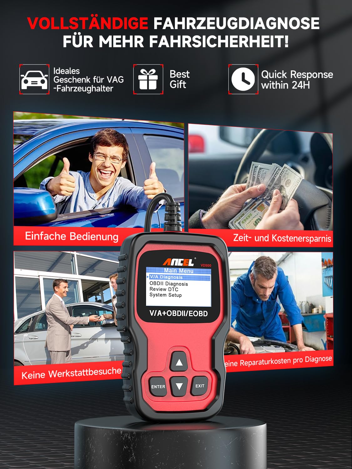 OBD2 Diagnosegerät für VAG/VW/Audi/Skoda/Seat Auto Fehlercode Auslesegerät