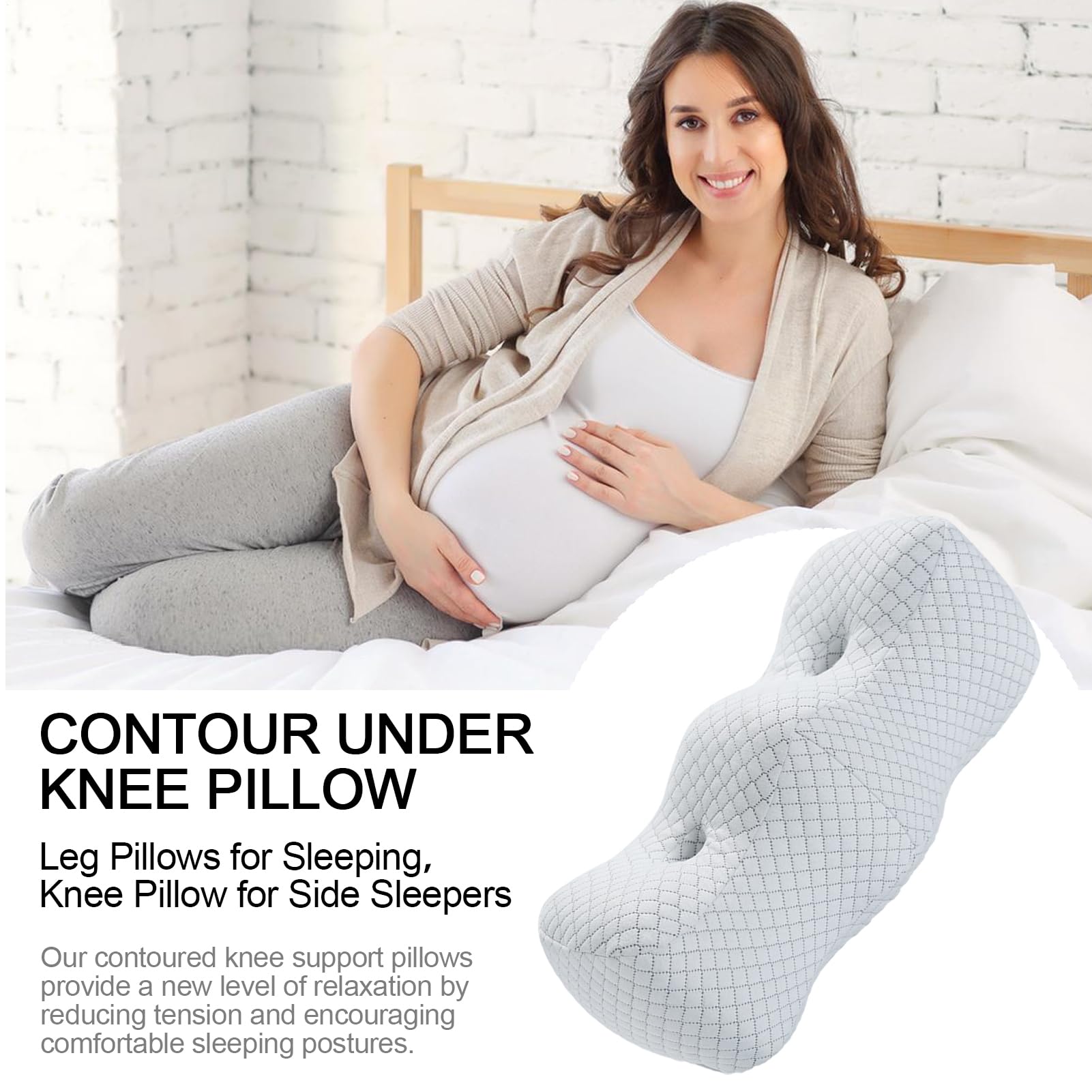 Generisch Almohada para piernas con memoria de 55 x 23 x 21 cm