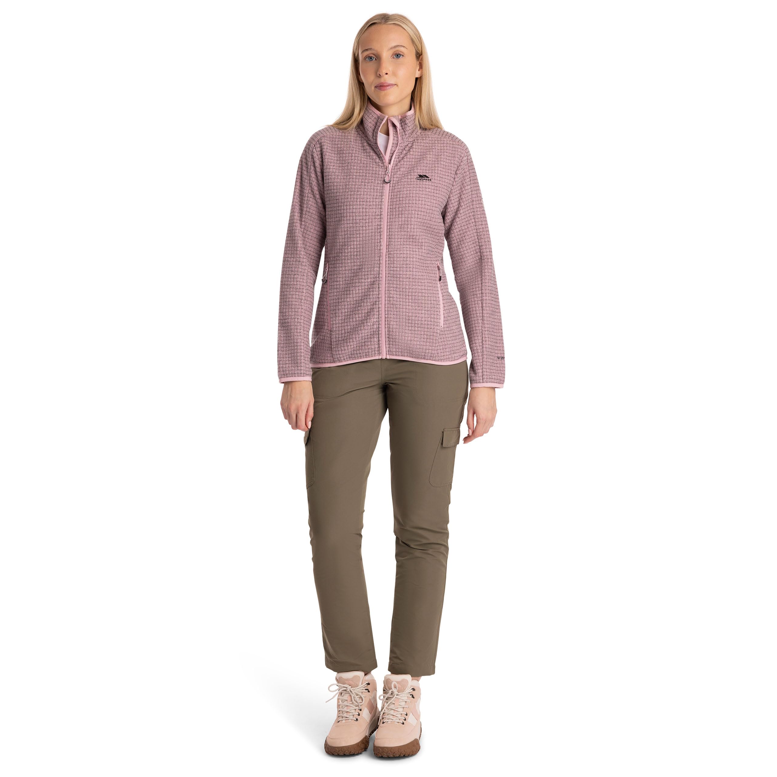 Trespass Celia - Forro polar texturizado para mujer, parte trasera cepillada, 2 bolsillos con cremallera, uniones elásticas, punto, 100% poliéster