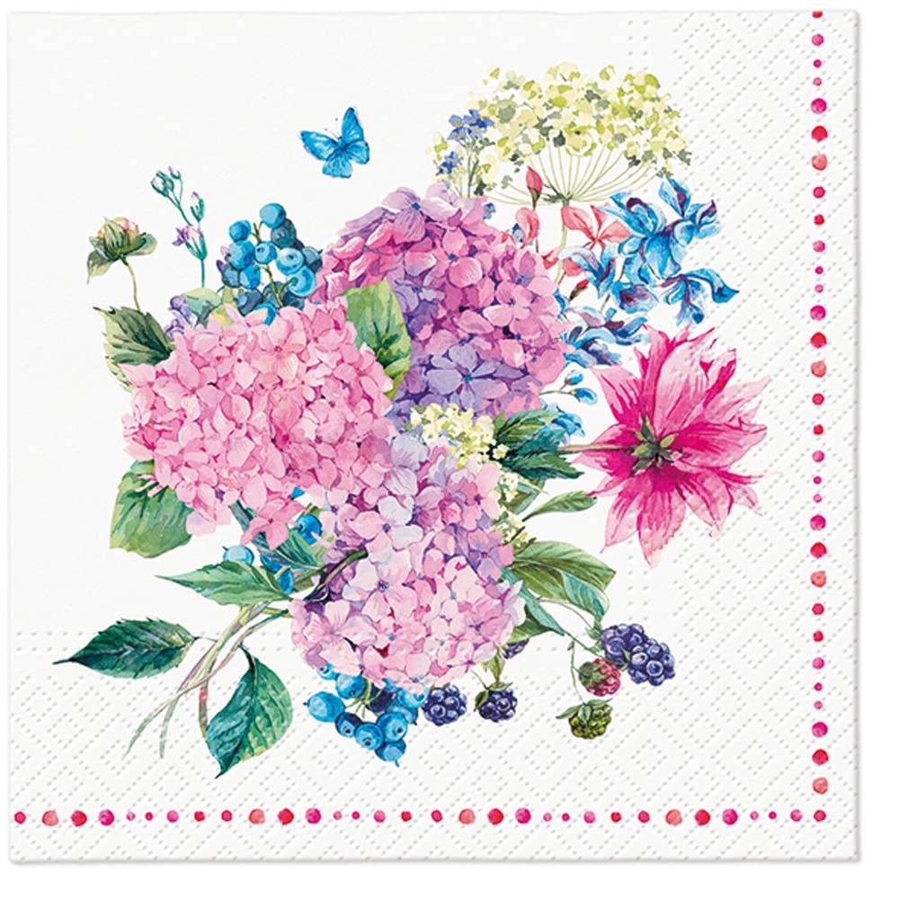 Tete a Tete 3Ply Flowery Tissue Paper Napkins Decoupage Serviettes 33cm x 33cm - 1/4 Folded (Pack of 20) (Botanical Memories) — view 18