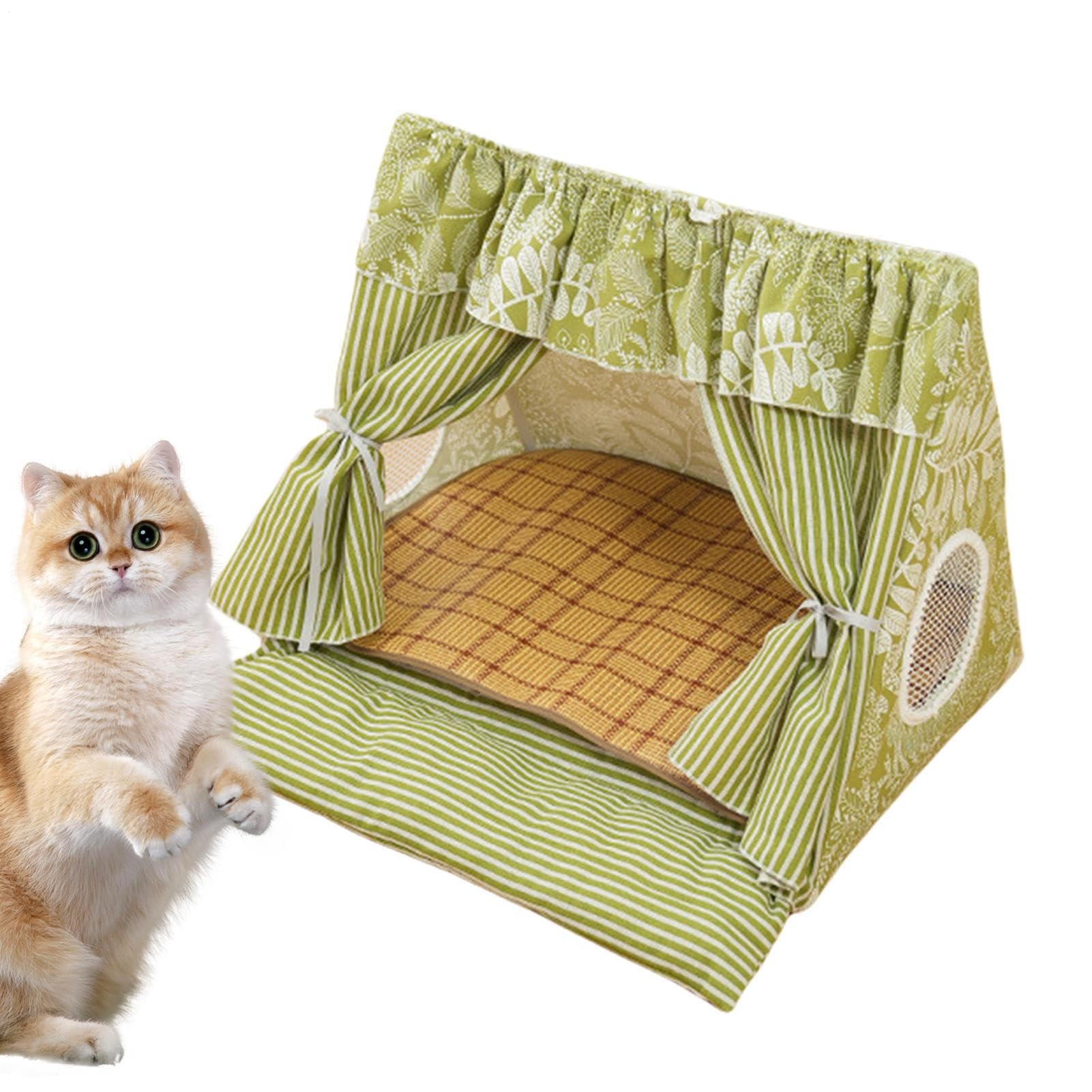 Tapis rafraîchissant amovible pour chat et niche lit pour chiot en appartement moderne