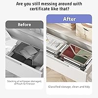 Vista 4 de Marte Vanci Plastic Storage Bin with Lid Portable Project Case with Handle Clear Storage Box File Document Protector Stackable Container for A4 Caja