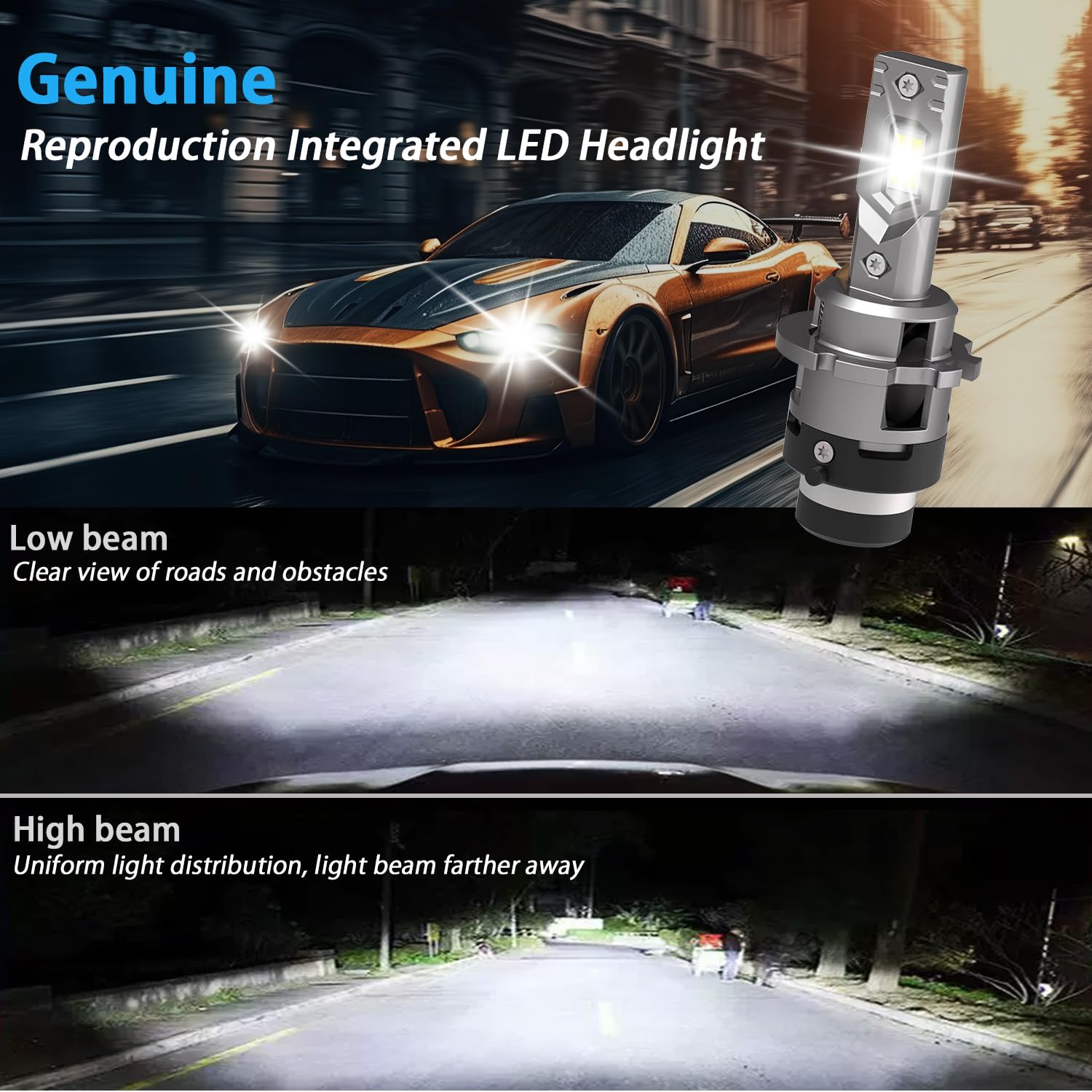 WinPower D2S Lampadina LED 35W 6340LM 6000K Bianco freddo Abbagliante Anabbagliante Xenon HID Kit di conversione, 2 pz.