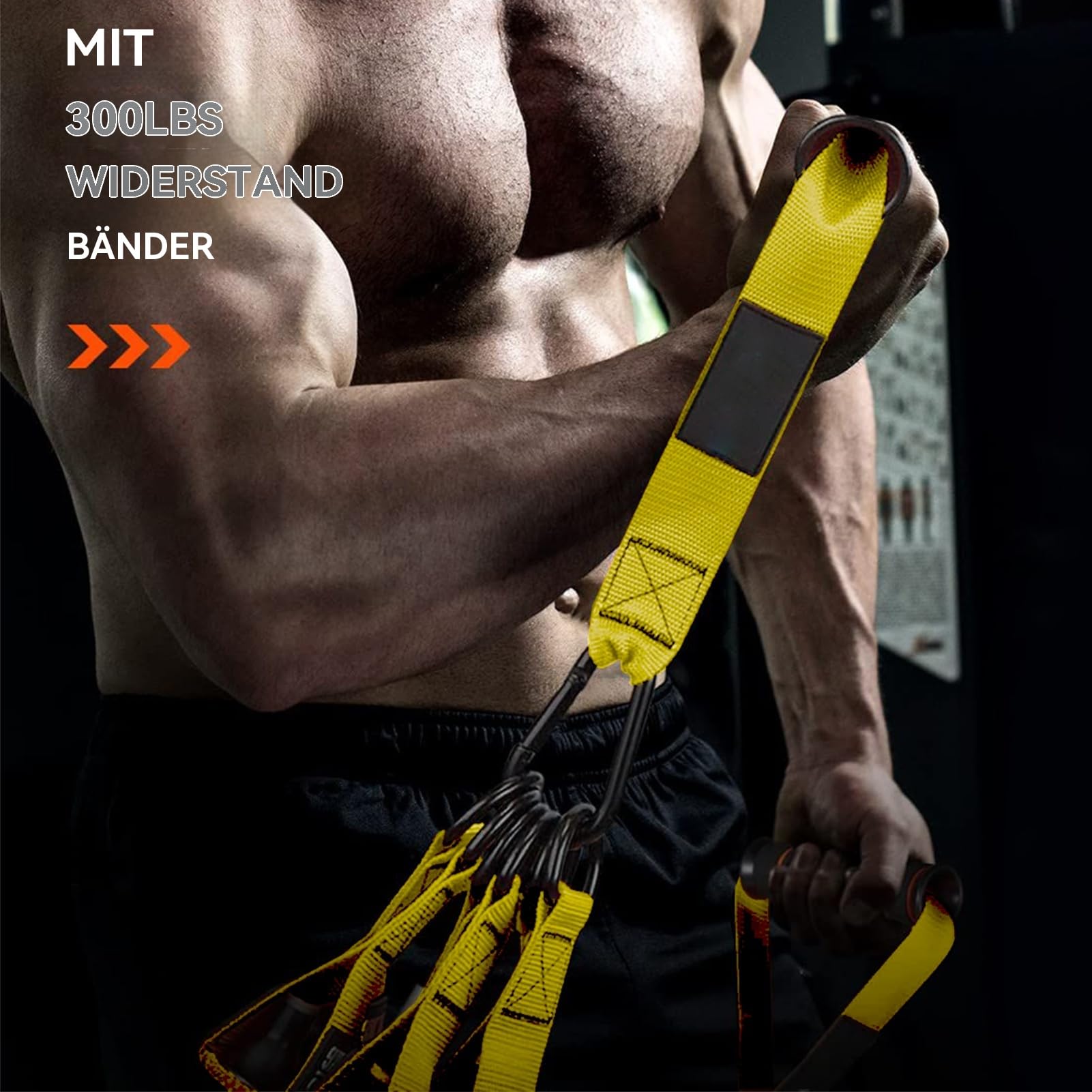 Bandas de resistencia para entrenamiento, equipo de entrenamiento de pecho, resistencia de 140 kg con correa para el tobillo, accesorios resistentes para gimnasio en casa para hombres y mujeres