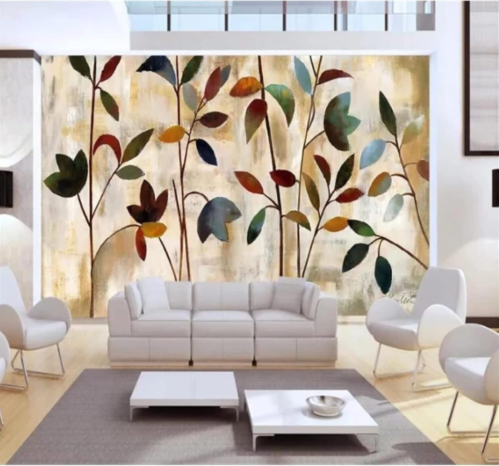 XLMING Vintage Minimalist Hand Drawn Plants Art 3D Wallpaper Luxury Home Dining Decor Paste Sofa Living Room The Wall for Bedroom Mural-200cm×140cm