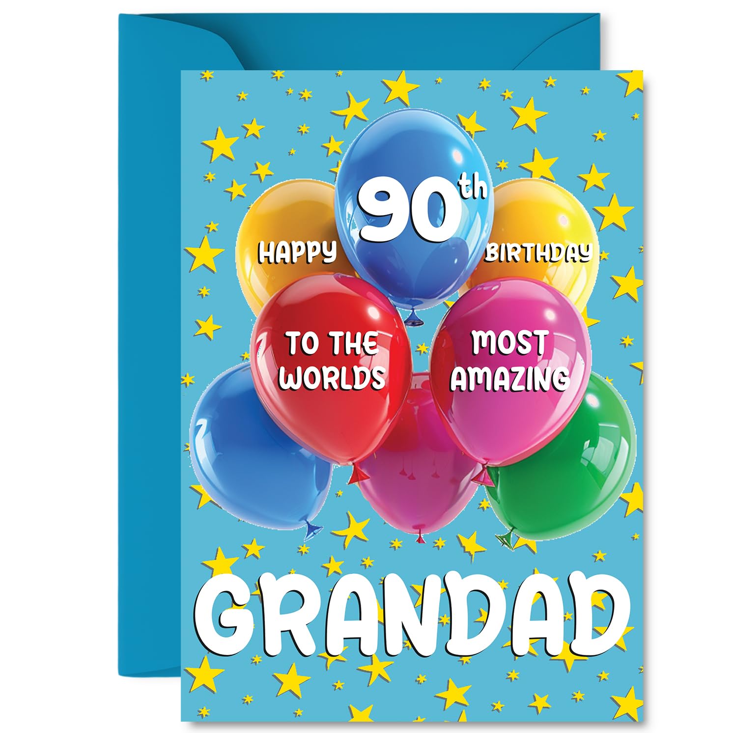 Grandad 90th Birthday Card, Worlds Most Amazing