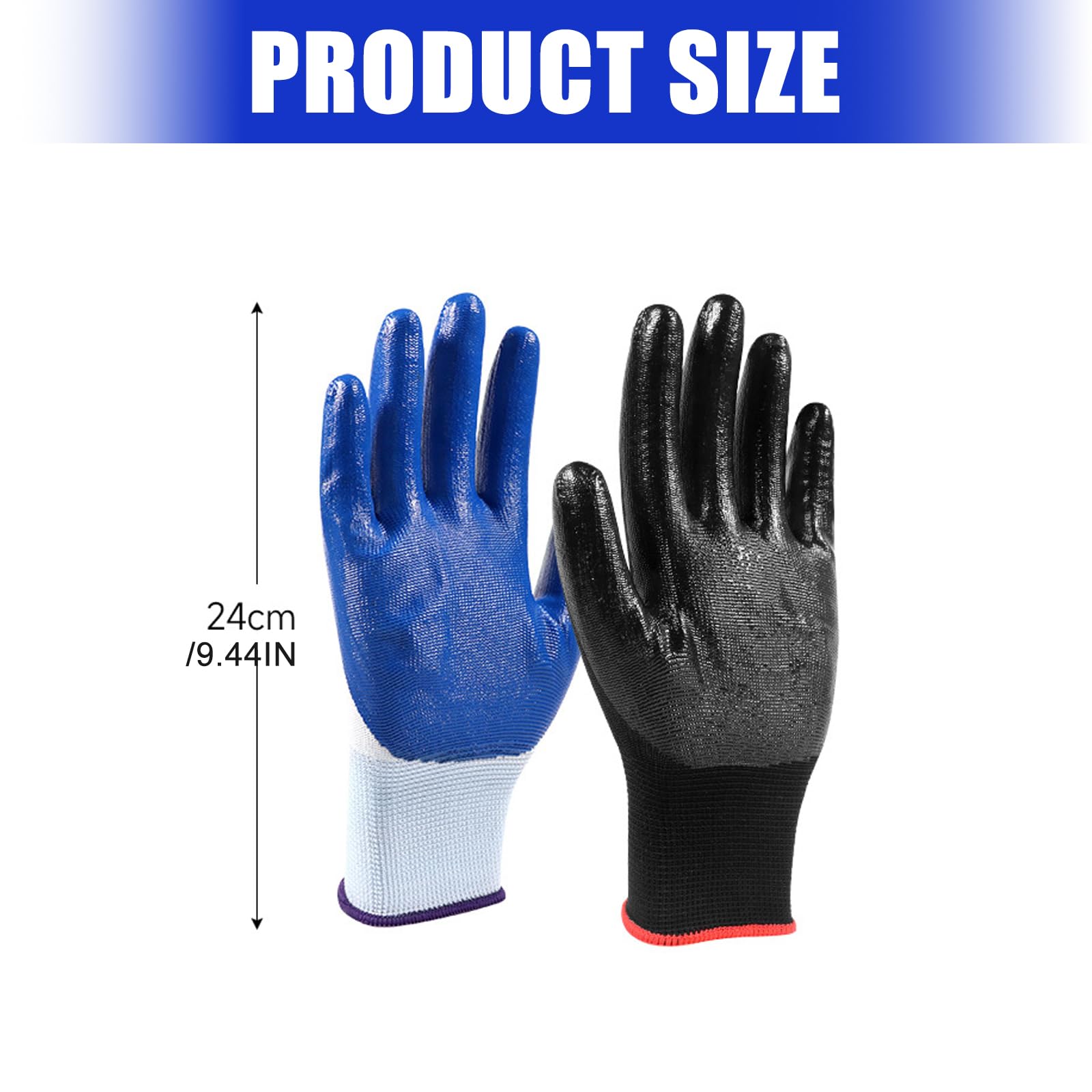 36 pares de guantes protectores de uso general con, Blue