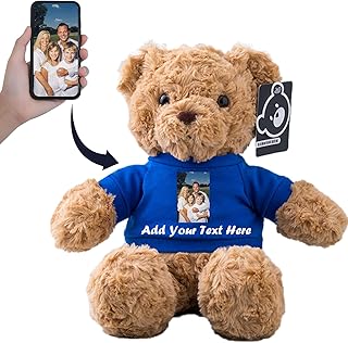 Customized Teddy Bear Stuffed Animal, Personalized Stuffed Bear Plush Toys with Customized Text+Image as Personalized Gift...
