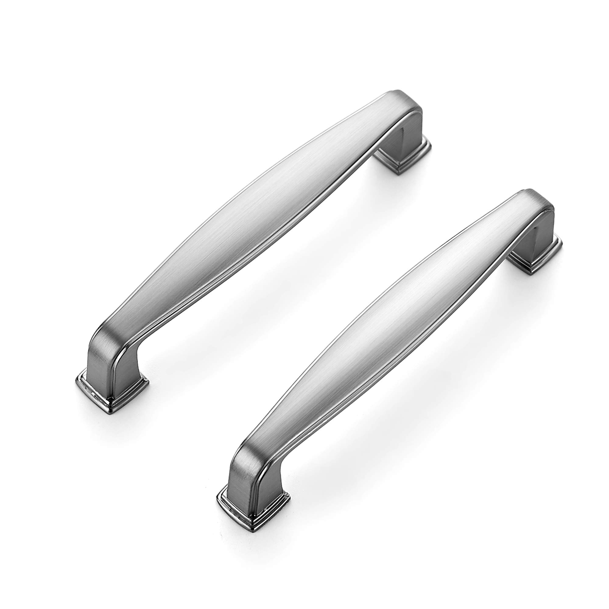 Ravinte 10 Pack Solid 3-3/4 Inch Kitchen Cabinet Handles Brushed Nickel Cabinet Pulls Satin Nickel Drawer Pulls Kitchen Cabinet Hardware Kitchen Handles for Cabinets Cupboard Handles Drawer Handles
