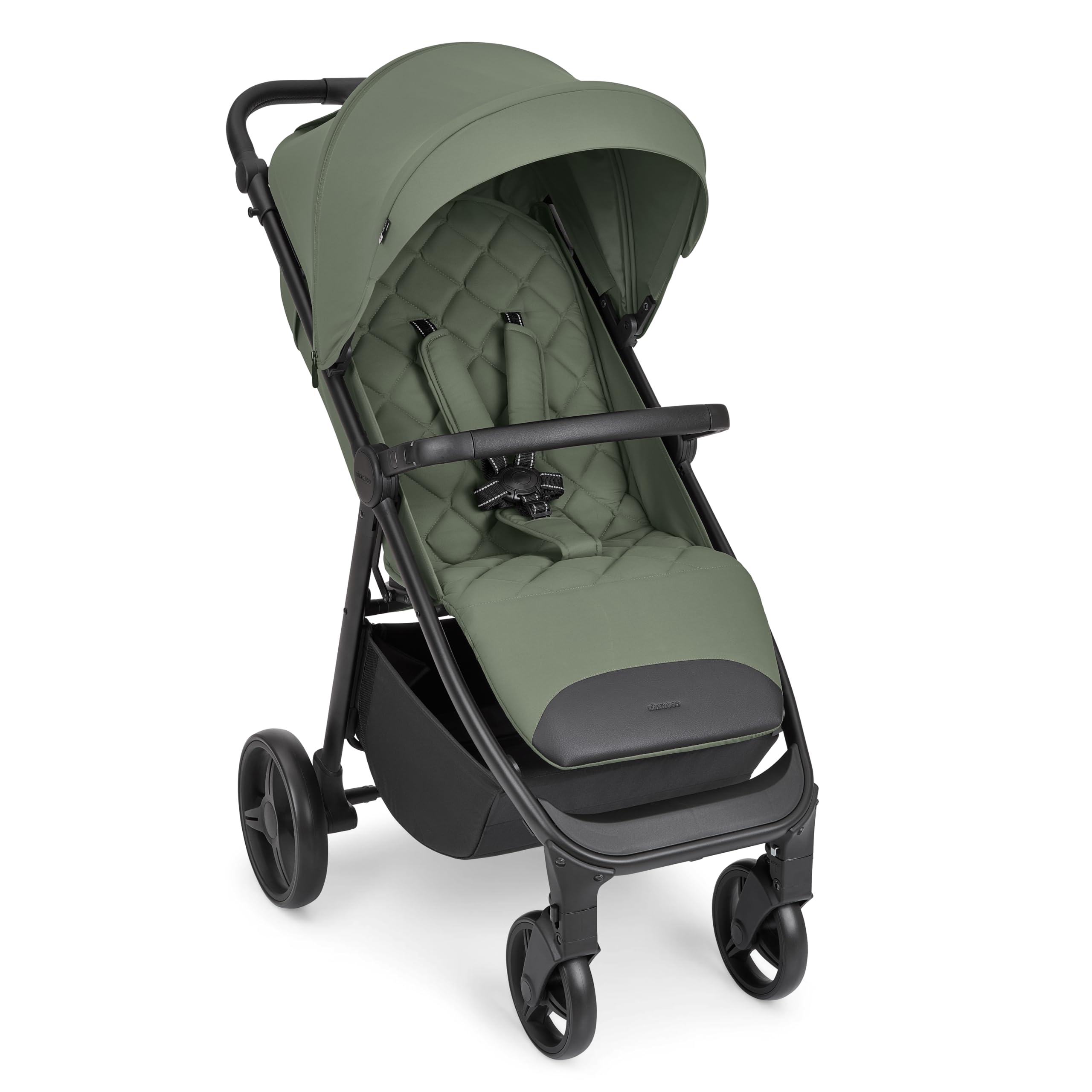KikkaBoo Reisebuggy Kinderwagen URBAN, Buggy mit Liegefunktion ab Geburt bis 22 kg, Klein Zusammenklappbar, Leicht, EVA Räder mit Federung, Höhenverstellbarer Griff, Grün
