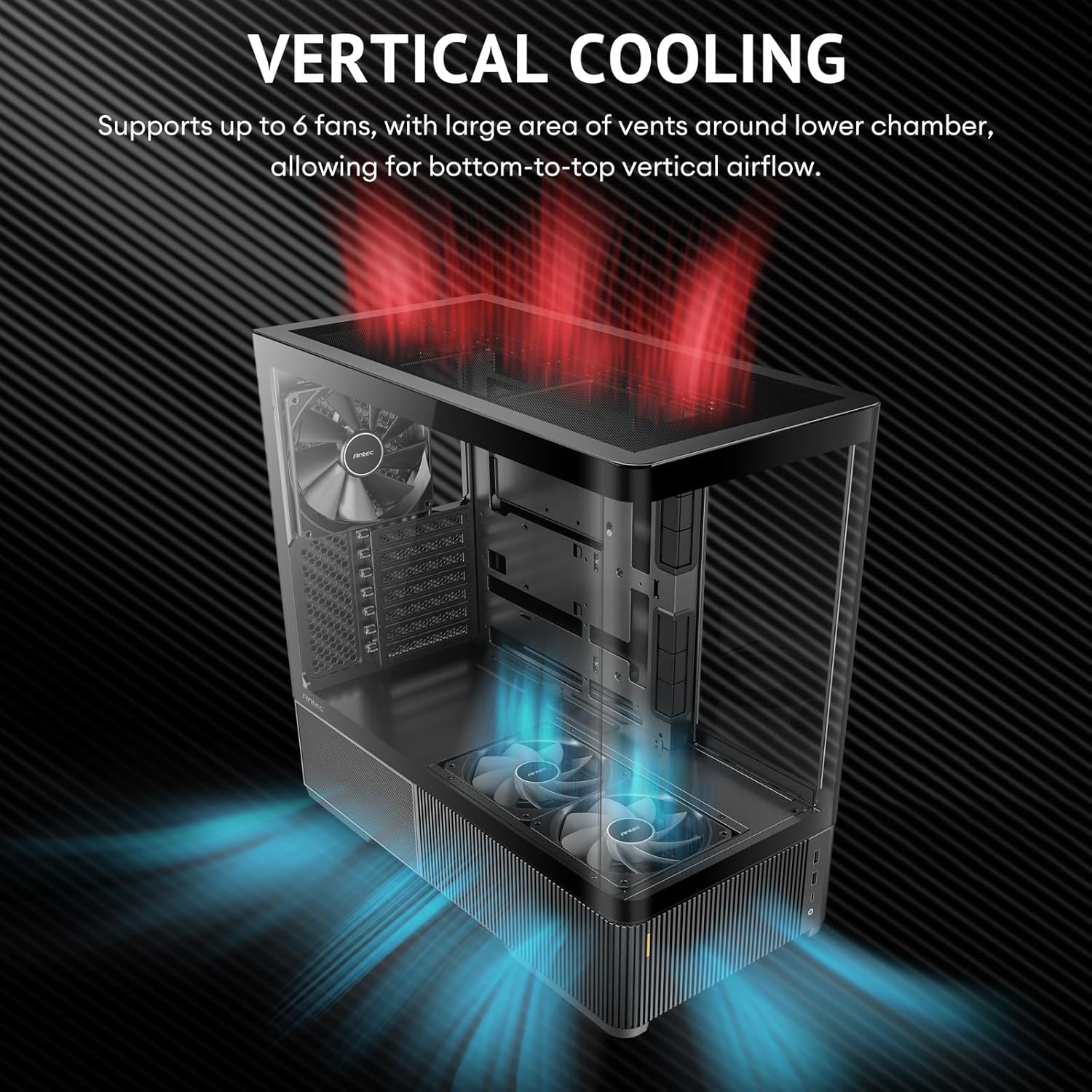 Antec C6 Curve Air Mid-Tower Case, Panoramic Tempered Glass, High Airflow, 3 PWM Fans Included, Support 360mm Radiator & 450mm GPU, Type-C 10Gbps, ATX Gaming Case