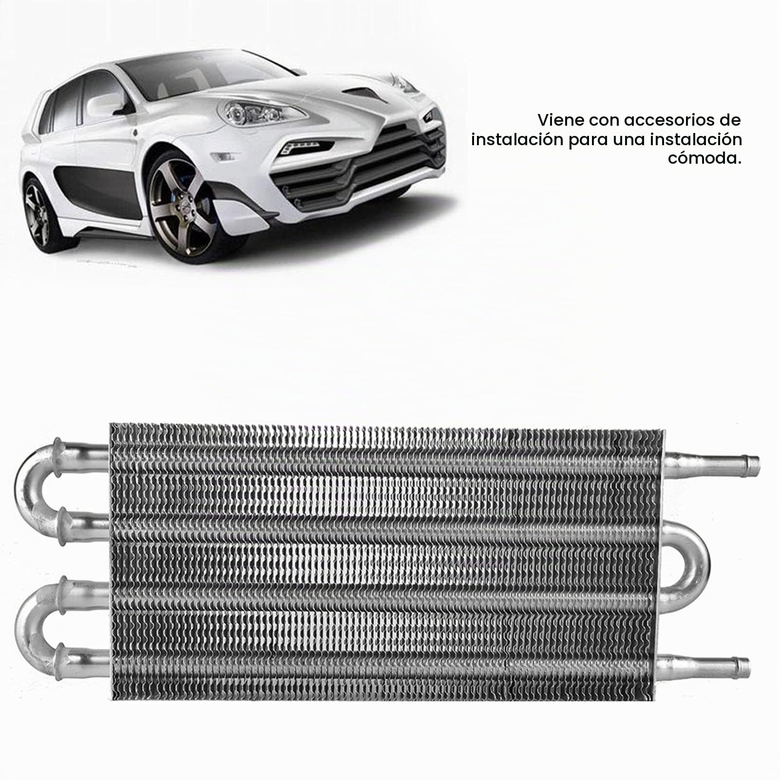 Kit de enfriador de aceite para automóvil, convertidor de radiador automático-manual de 4 filas para automóvil, equipo de enfriador de aceite de transmisión de dirección asistida remota