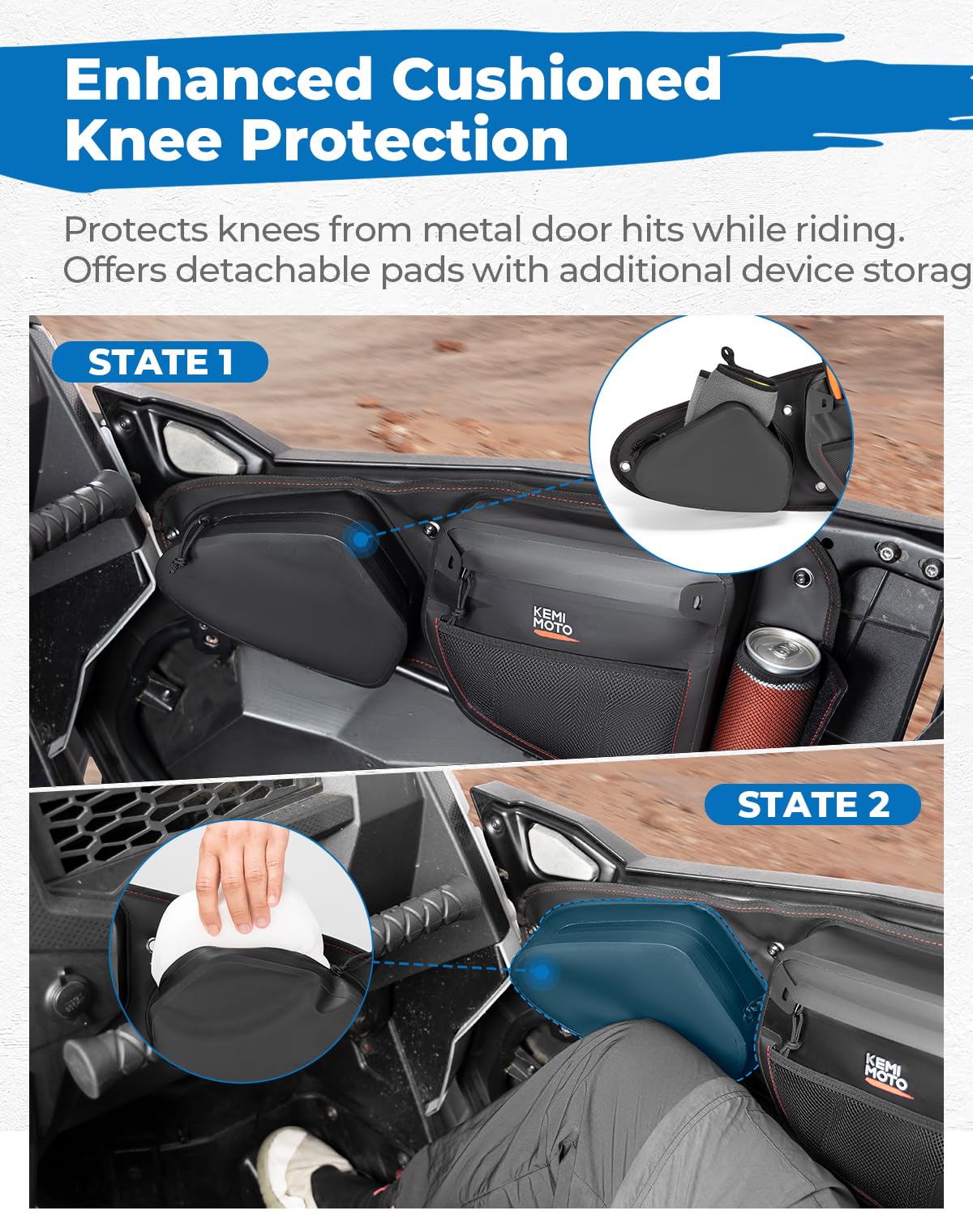 KEMIMOTO Bolsas impermeables IPX6 de TPU para puerta compatibles con Polaris RZR XP 1000 Trail S 900 Turbo S Accesorios 2014-2023, cremalleras a prueba de barro fáciles de limpiar
