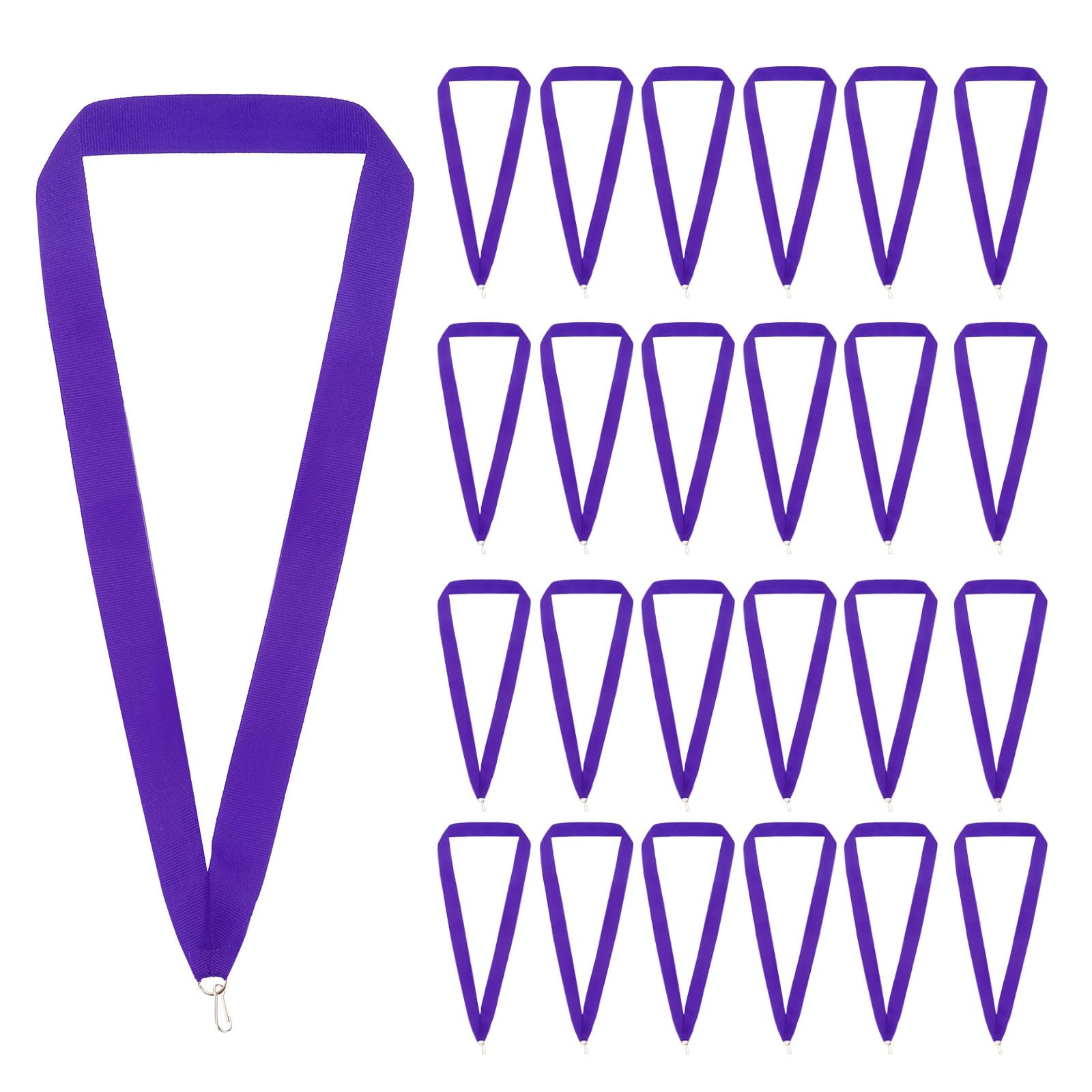 PATIKIL Award Neck Ribbons, 50 Pack Polyester Medal Lanyards with Snap Clip Blank Award Ribbon for Competitions Achievement Sports Party, Purple