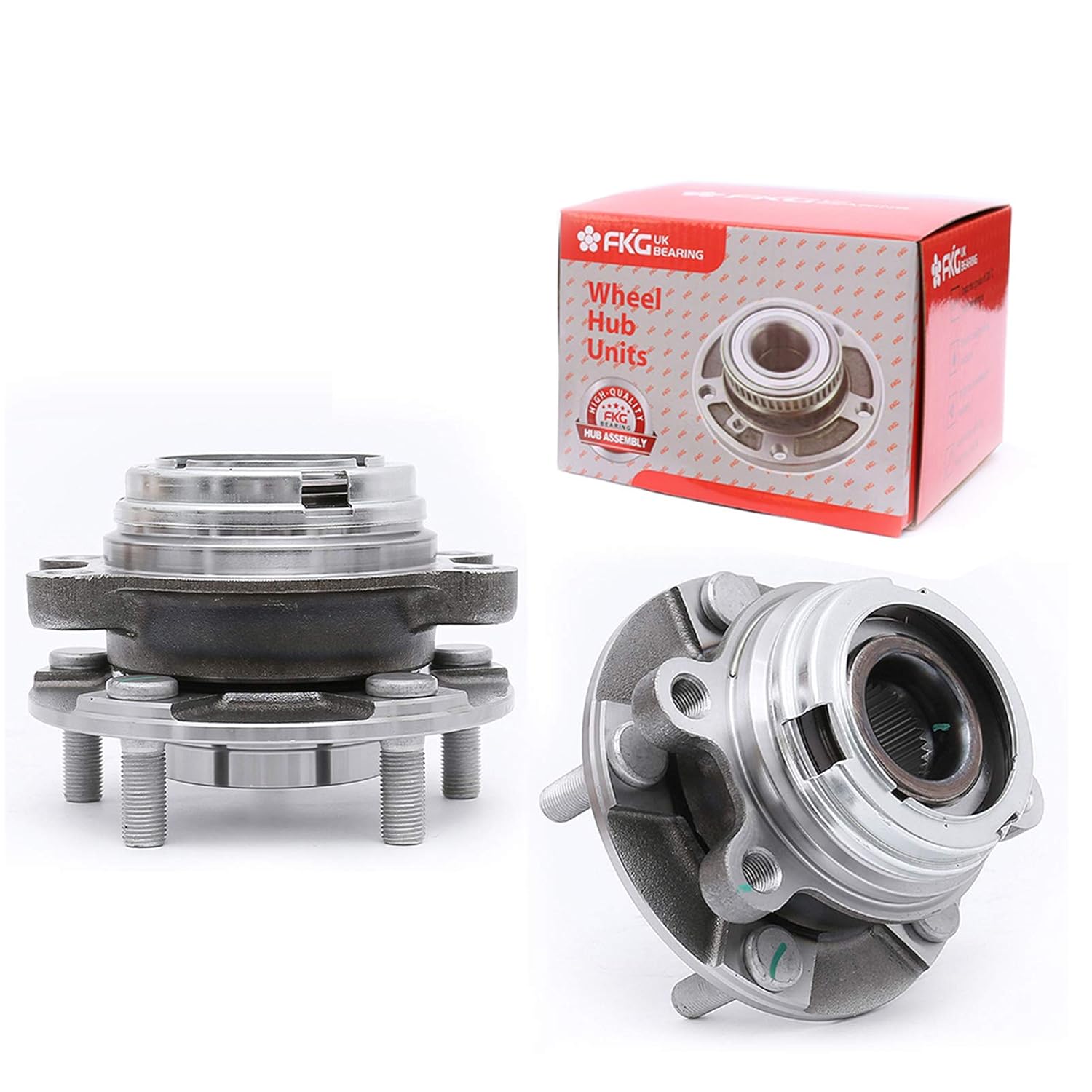 FKG 513310 Front Wheel Bearing Hub Assembly fit for 2003-2007 Nissan Murano, 2004-2009 Nissan Quest, 5 Lugs Set of 2
