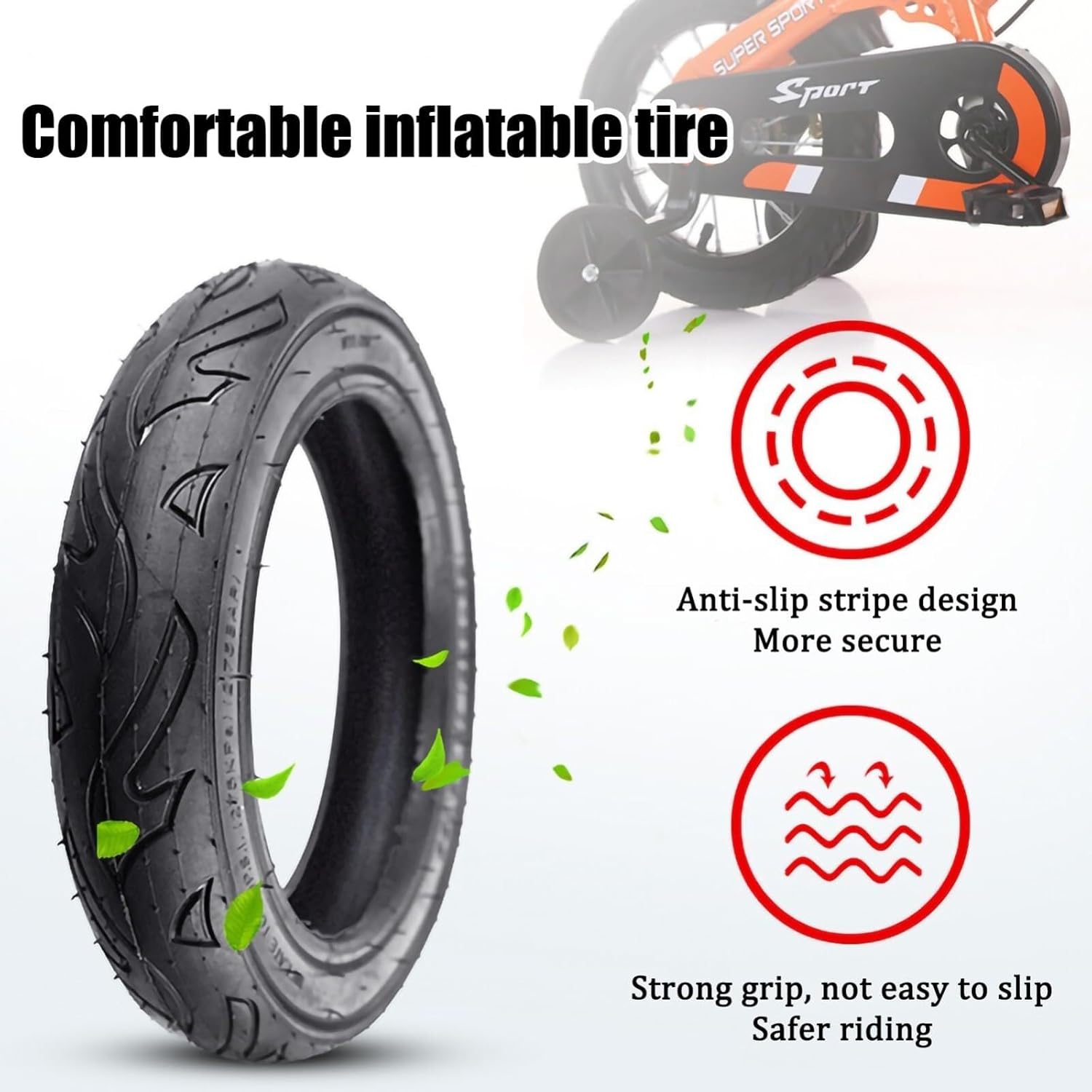 12" Kid Butyl Rubber Inner Tube 12X2.125 | Schrader Valve Pneumatic Tire for Electric Scooter Bike Baby Stroller | 40 P.S.I.