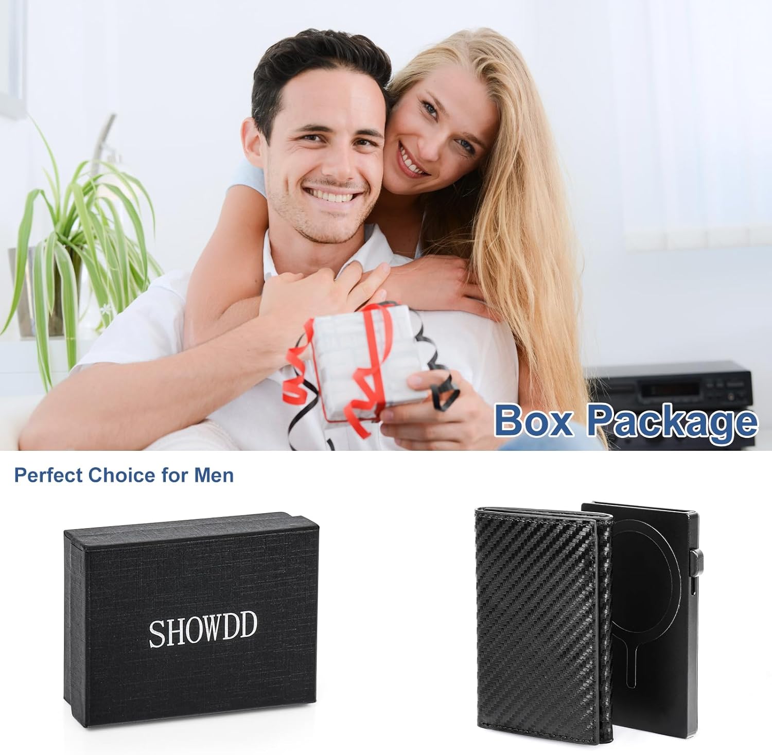 Designed for MagSafe Wallet Magnetic Card Holder,RFID Blocking Flip Trifold Leather Card Slots,Pop Up Wallet,Detachable,freely combinable,Fit For MagSafe Phone and Case-Carbon Black2025 - Image 4